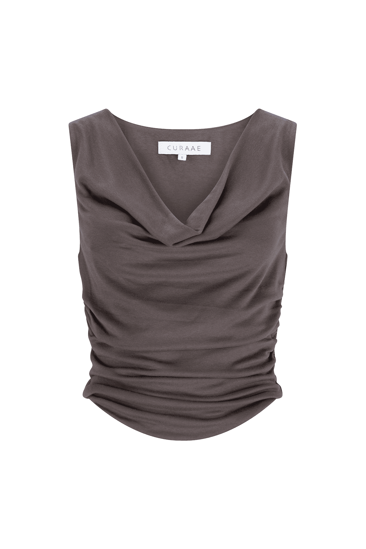 CURAAE Daphne Cowl Neckline Crop Top In Grey