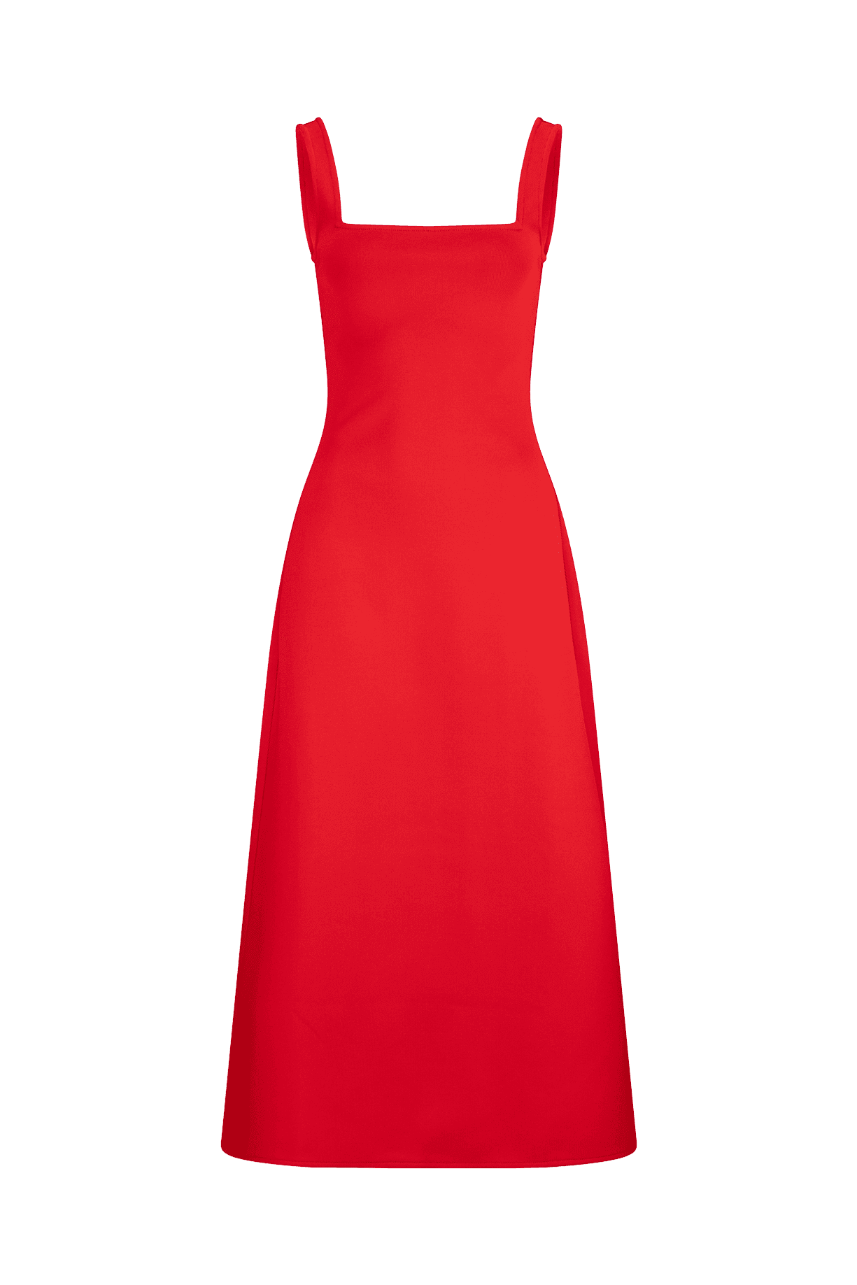 CURAAE Mia Midi Dress In Cherry Red
