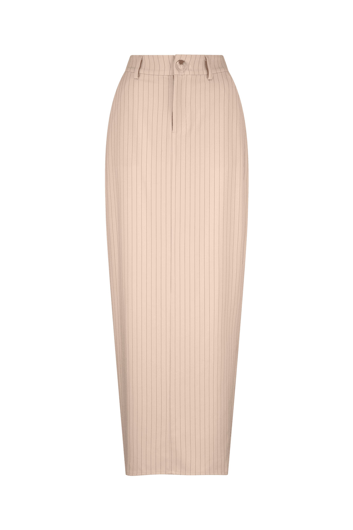 CURAAE Aveline Pinstripe Maxi Skirt In Beige