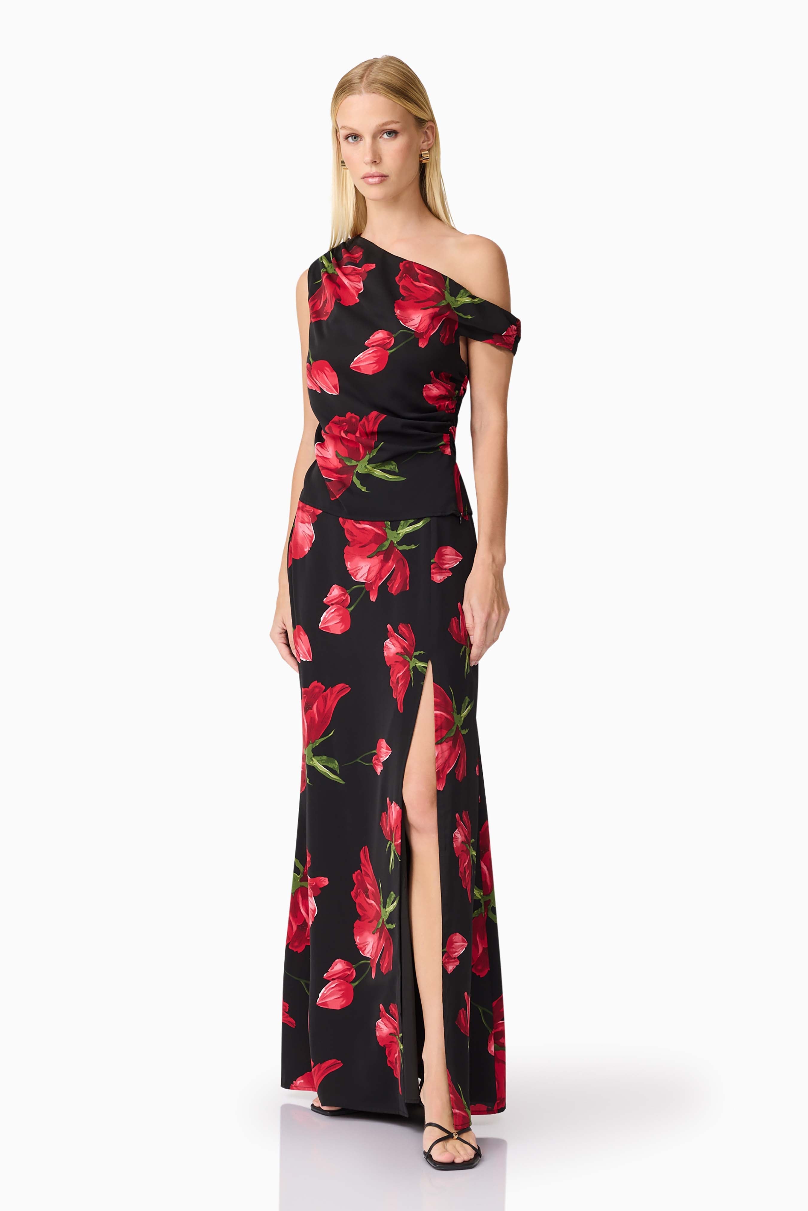 CURAAE Valetta Floral Set in Black & Red