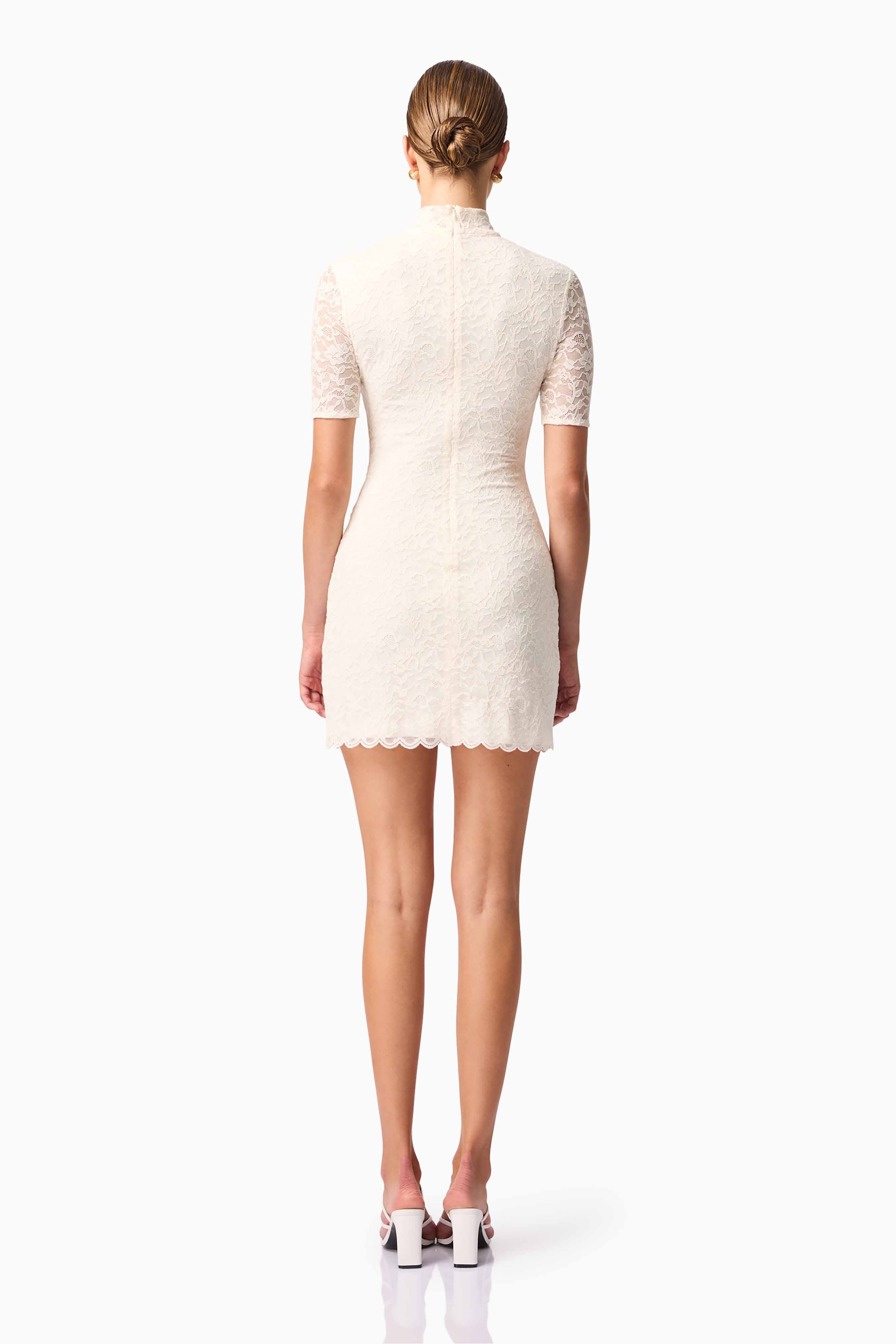 CURAAE Aura Short Sleeve Mini Dress In White