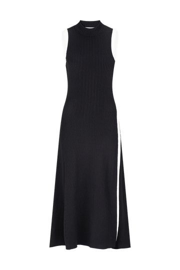CURAAE Berlin Rib Knit Midi Dress in Black