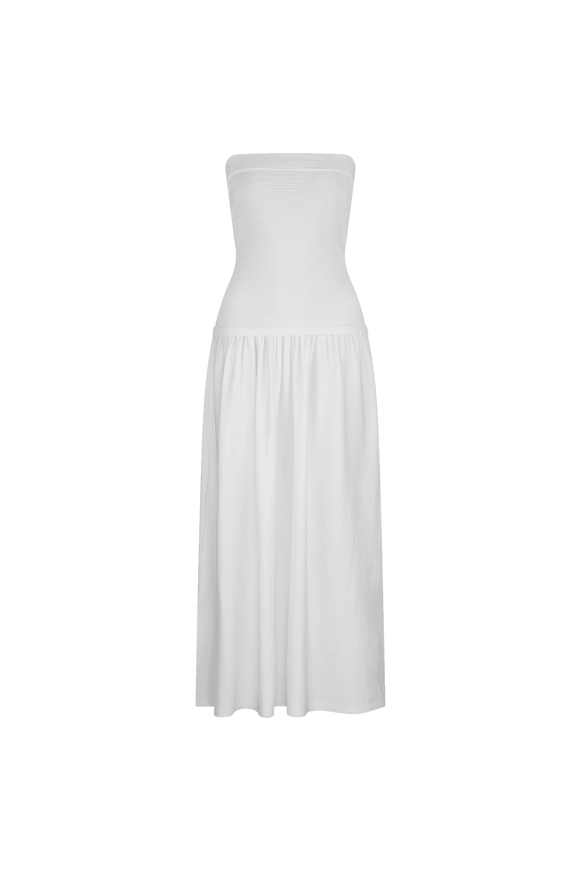 CURAAE Lex Strapless Maxi Dress in White