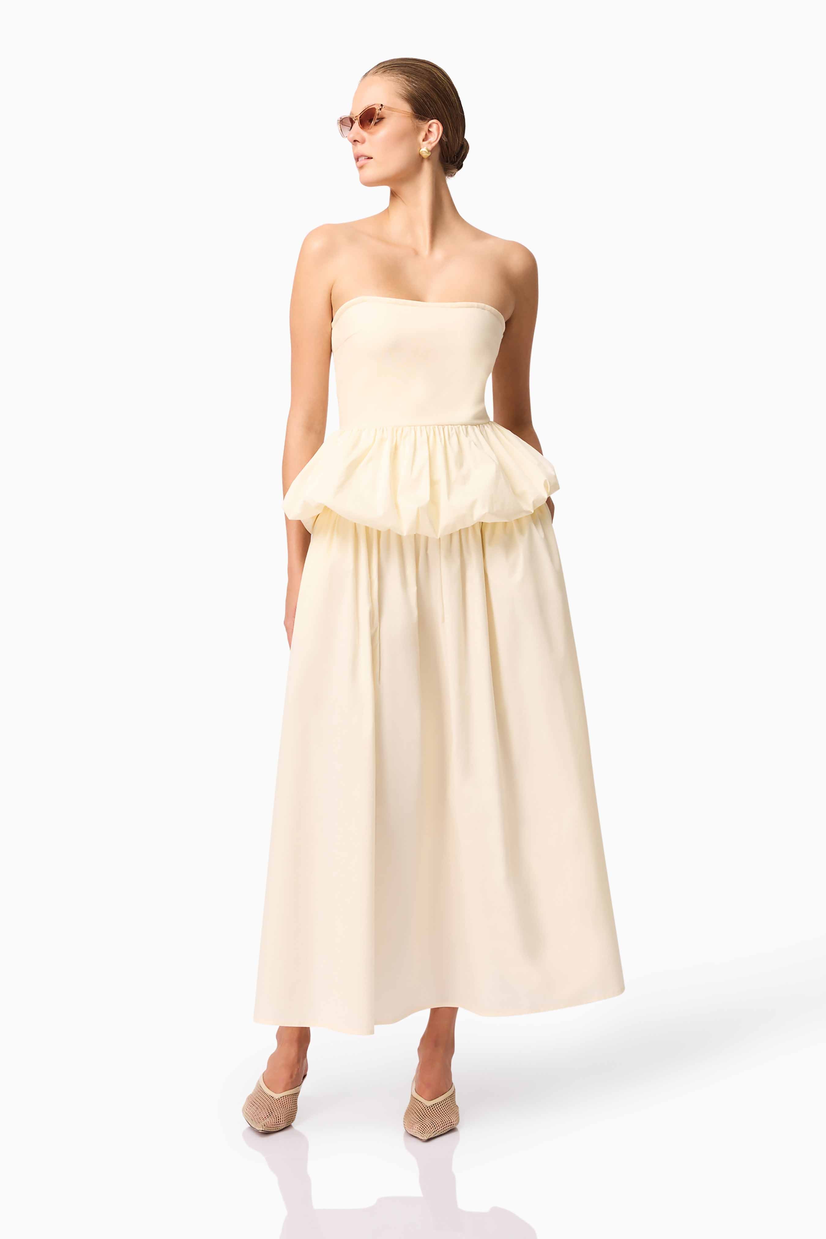 CURAAE Delia Top & Skirt Set in White
