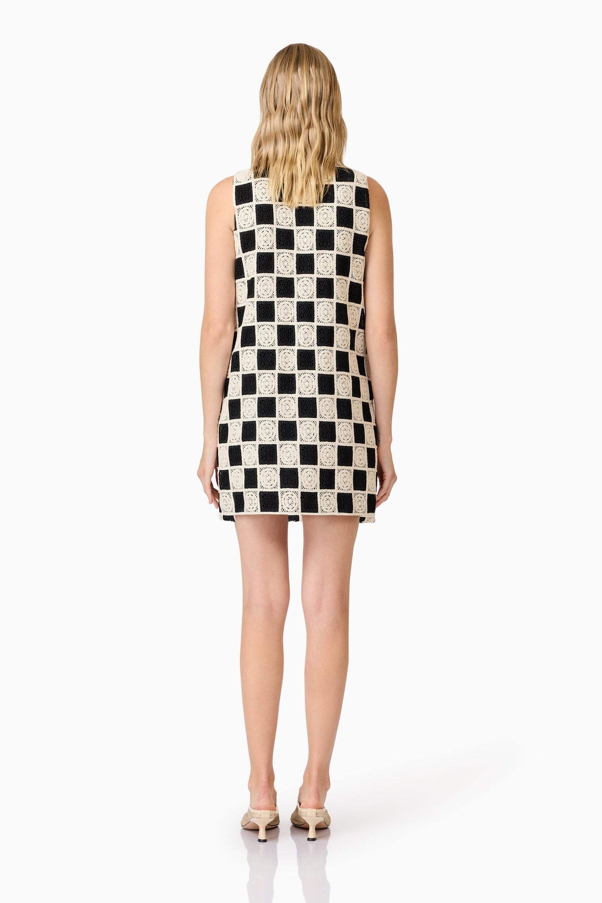 CURAAE Soho Crochet Mini Dress in Black & White