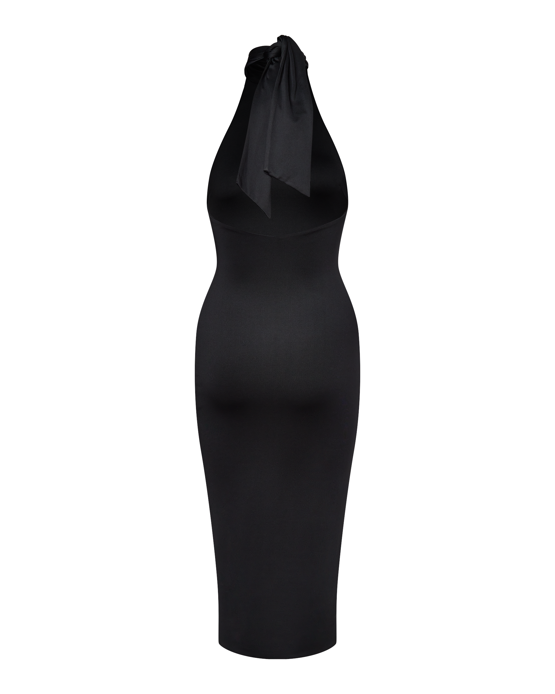 Cleo Halter Tie Midi Dress - Black