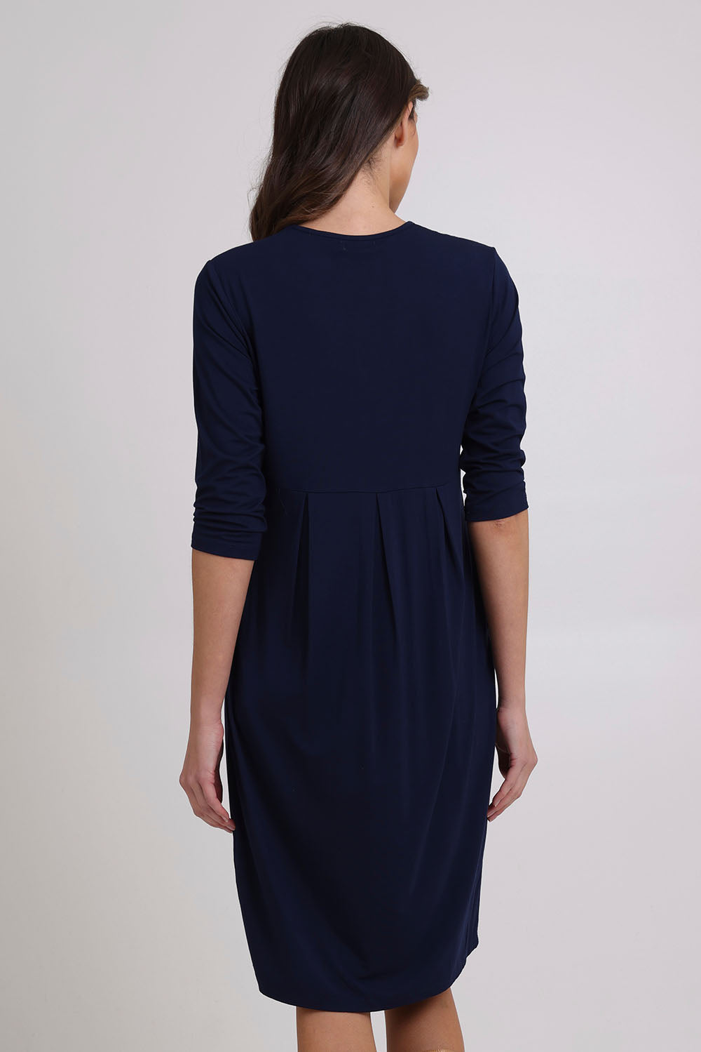 Box Pleat Dress – Navy