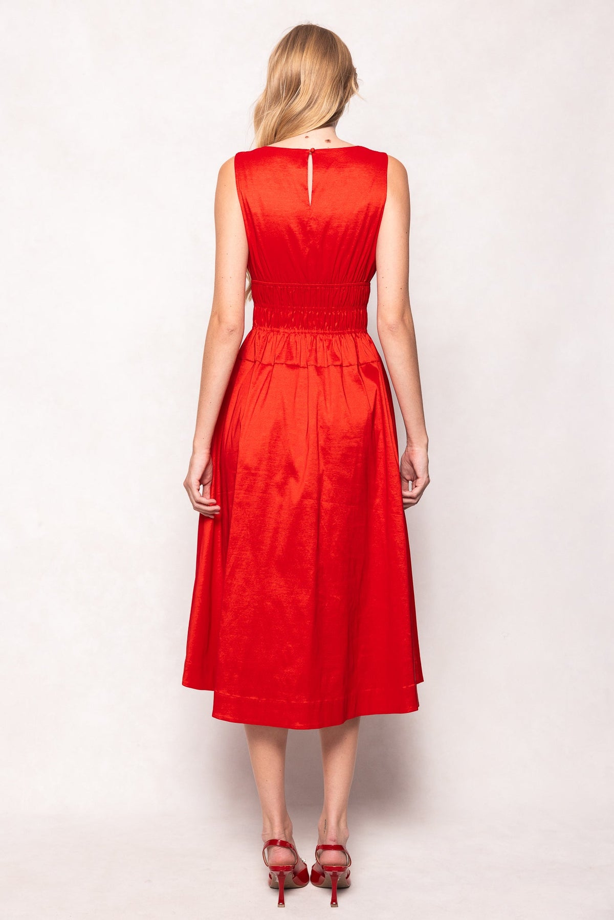 Carly Dress in Red Taffeta