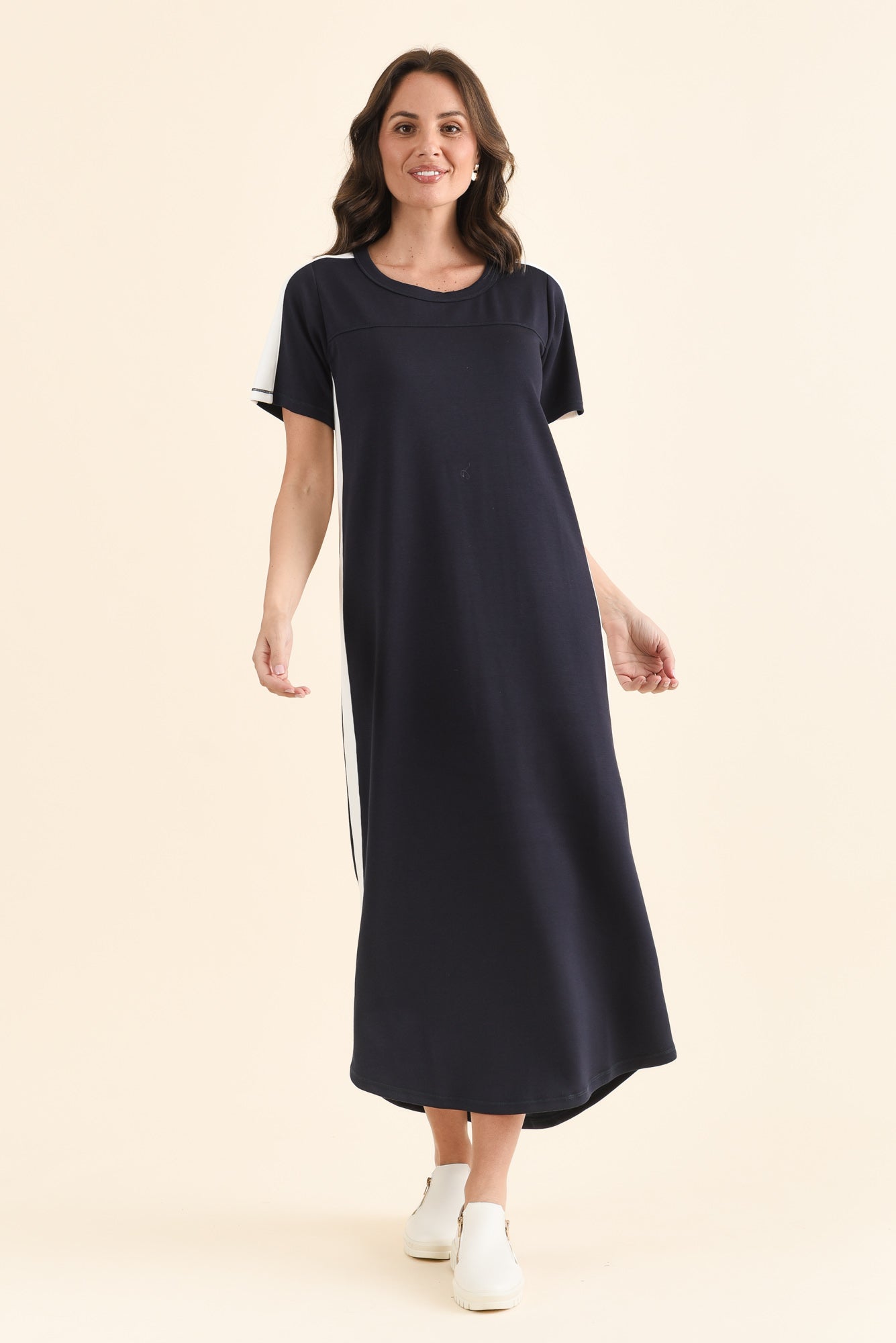 Chicago Navy Stripe Tee Dress