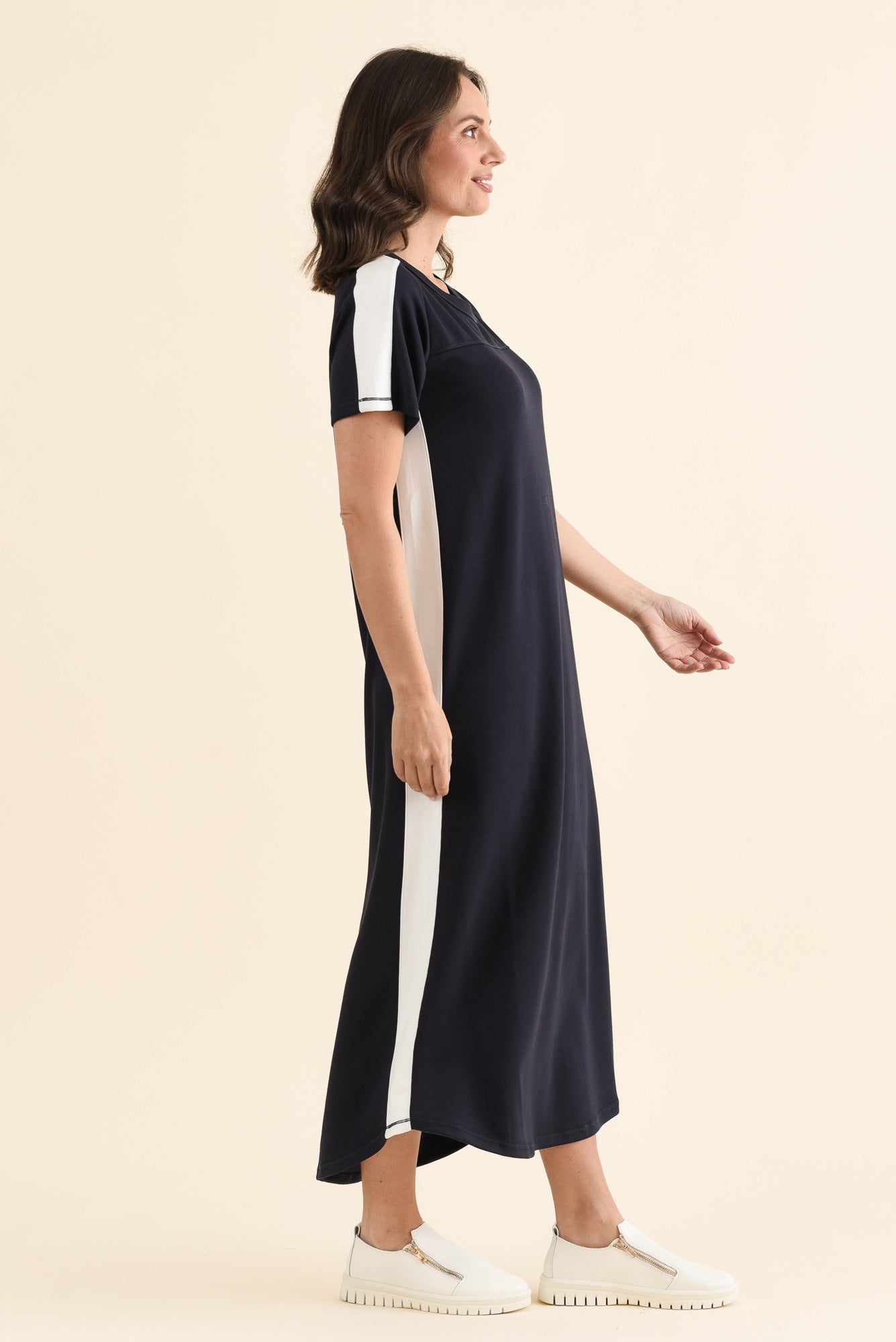 Chicago Navy Stripe Tee Dress