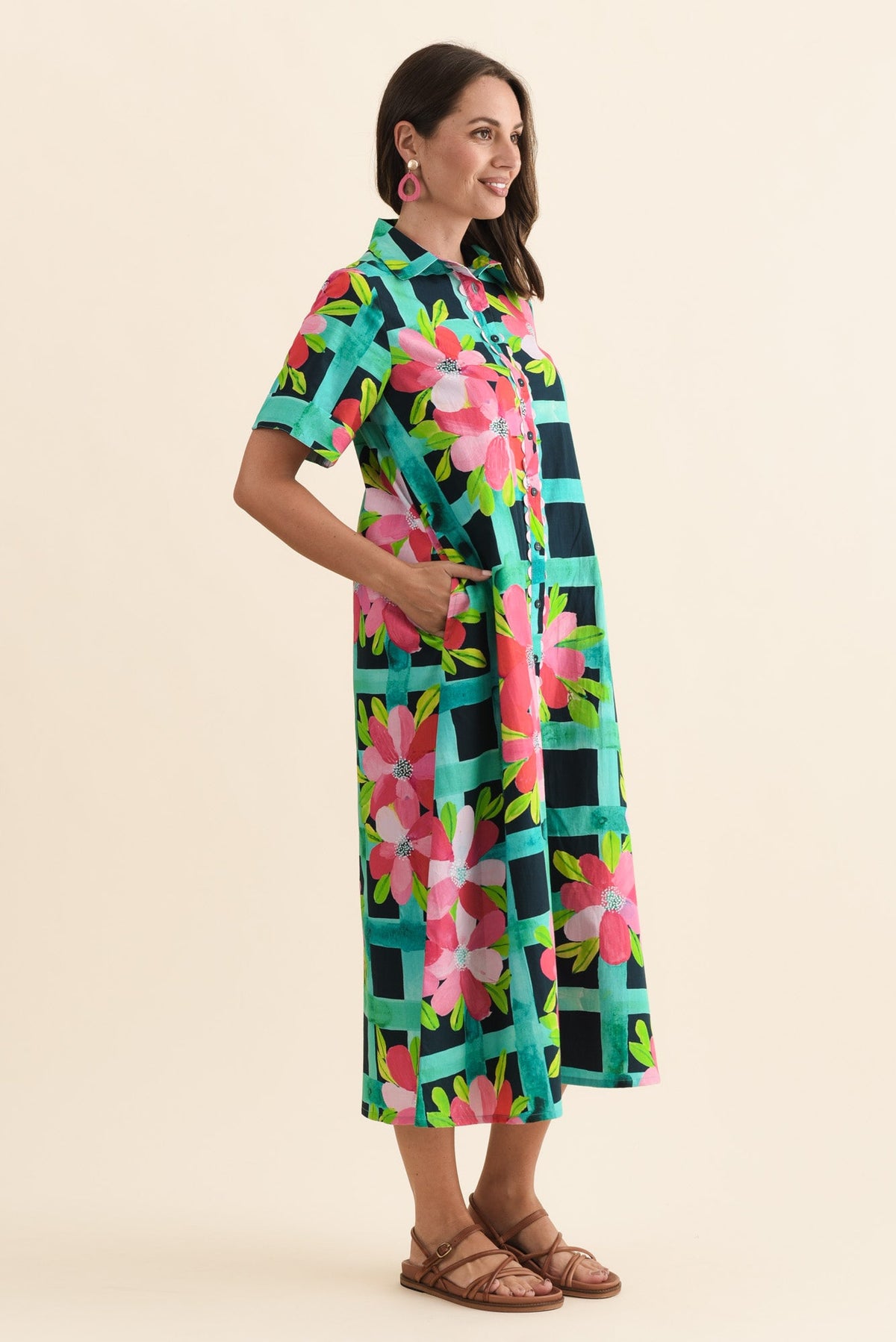 Como Pink Bloom Cotton Dress