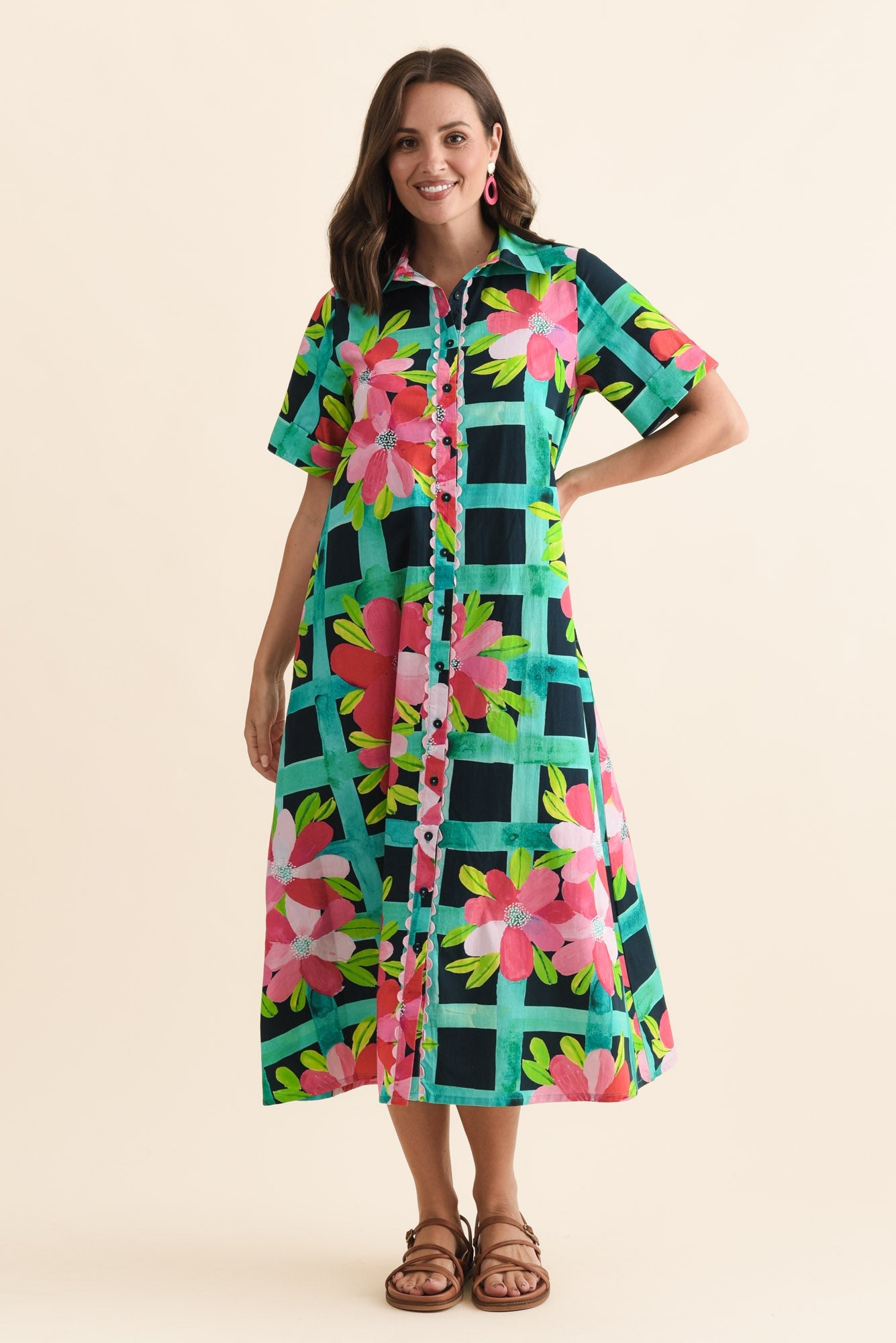 Como Pink Bloom Cotton Dress