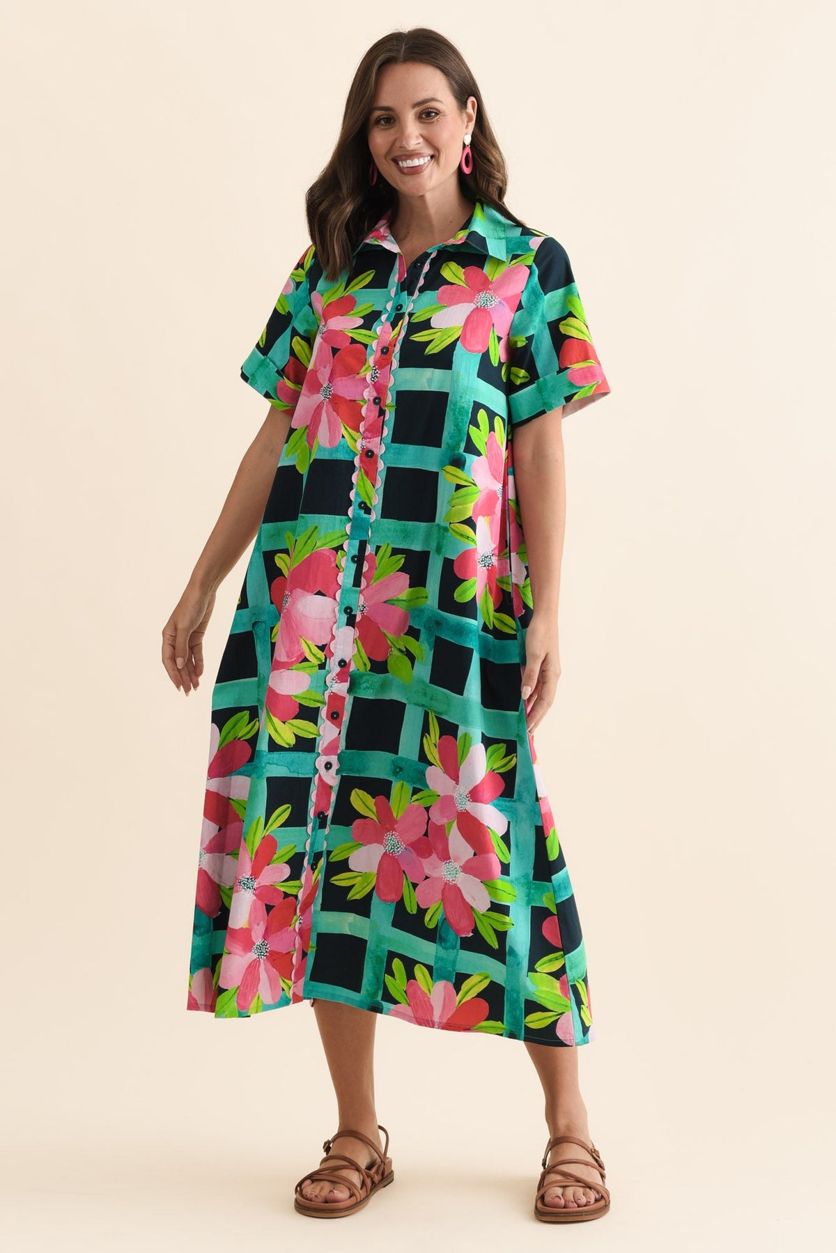 Como Pink Bloom Cotton Dress
