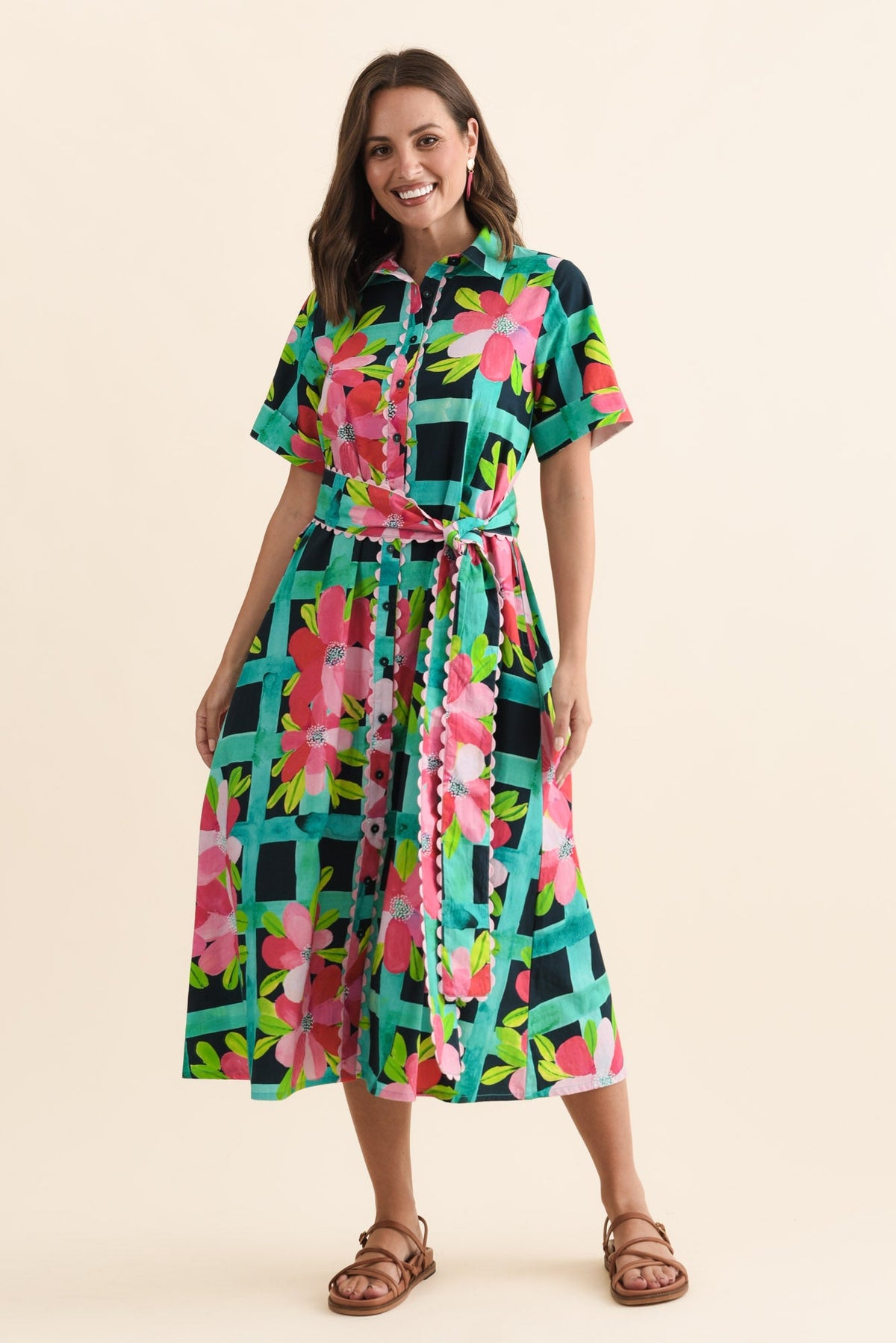 Como Pink Bloom Cotton Dress