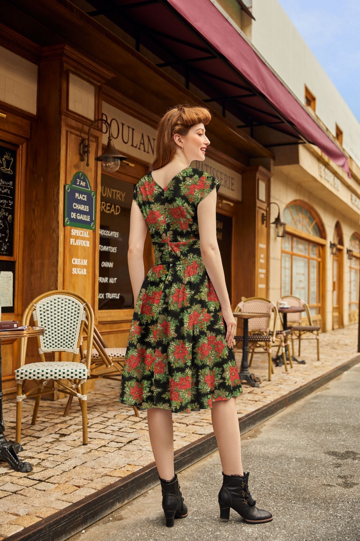 Poinsettia Greta Dress
