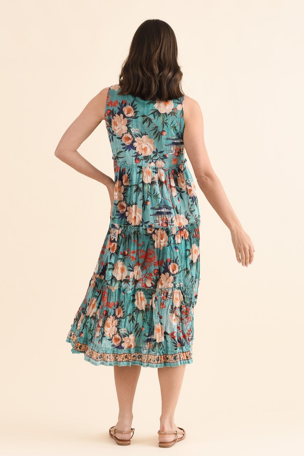 Cosita Light Blue Garden Cotton Pocket Dress
