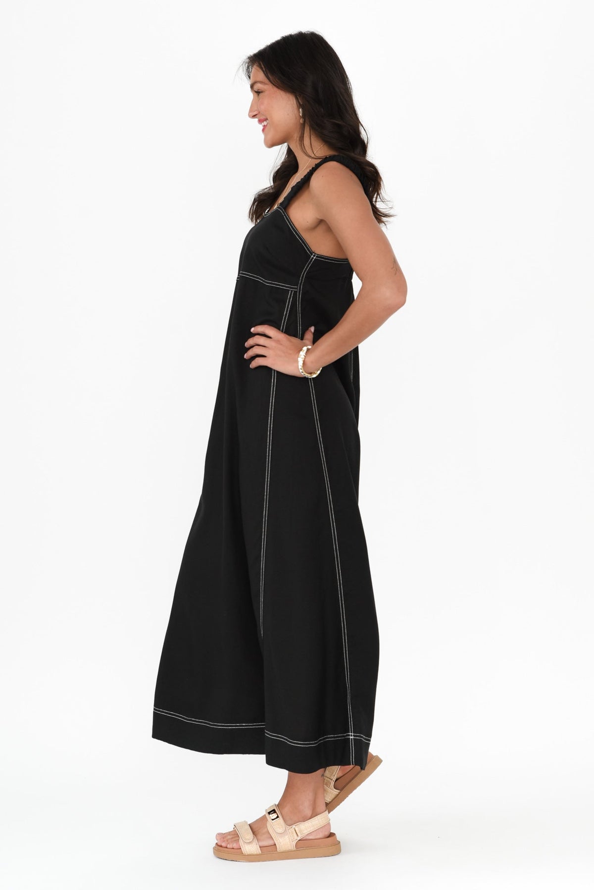 Cosma Black Contrast Maxi Dress