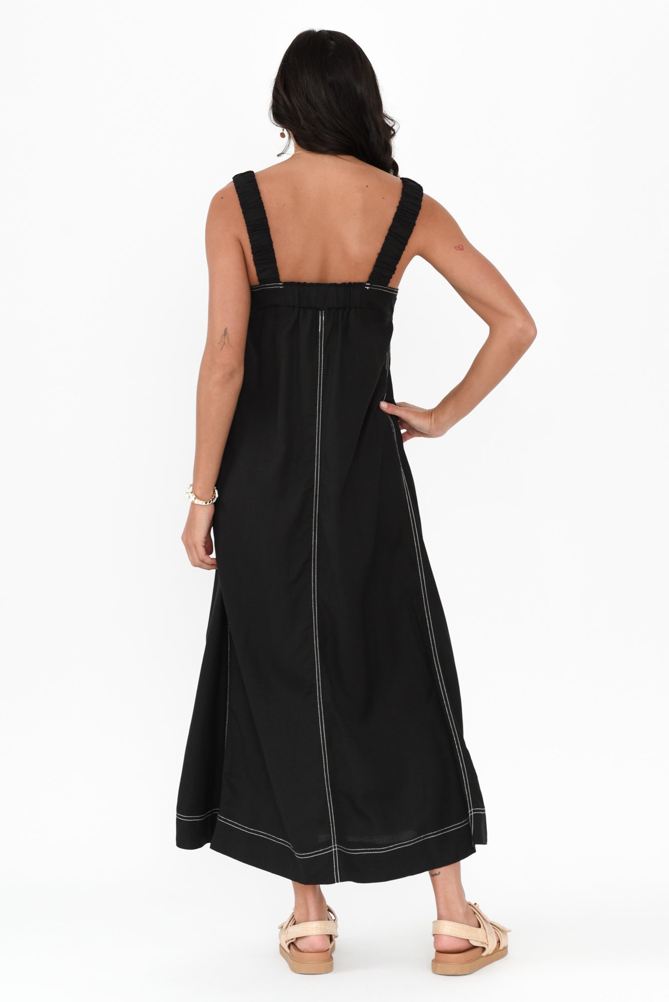 Cosma Black Contrast Maxi Dress