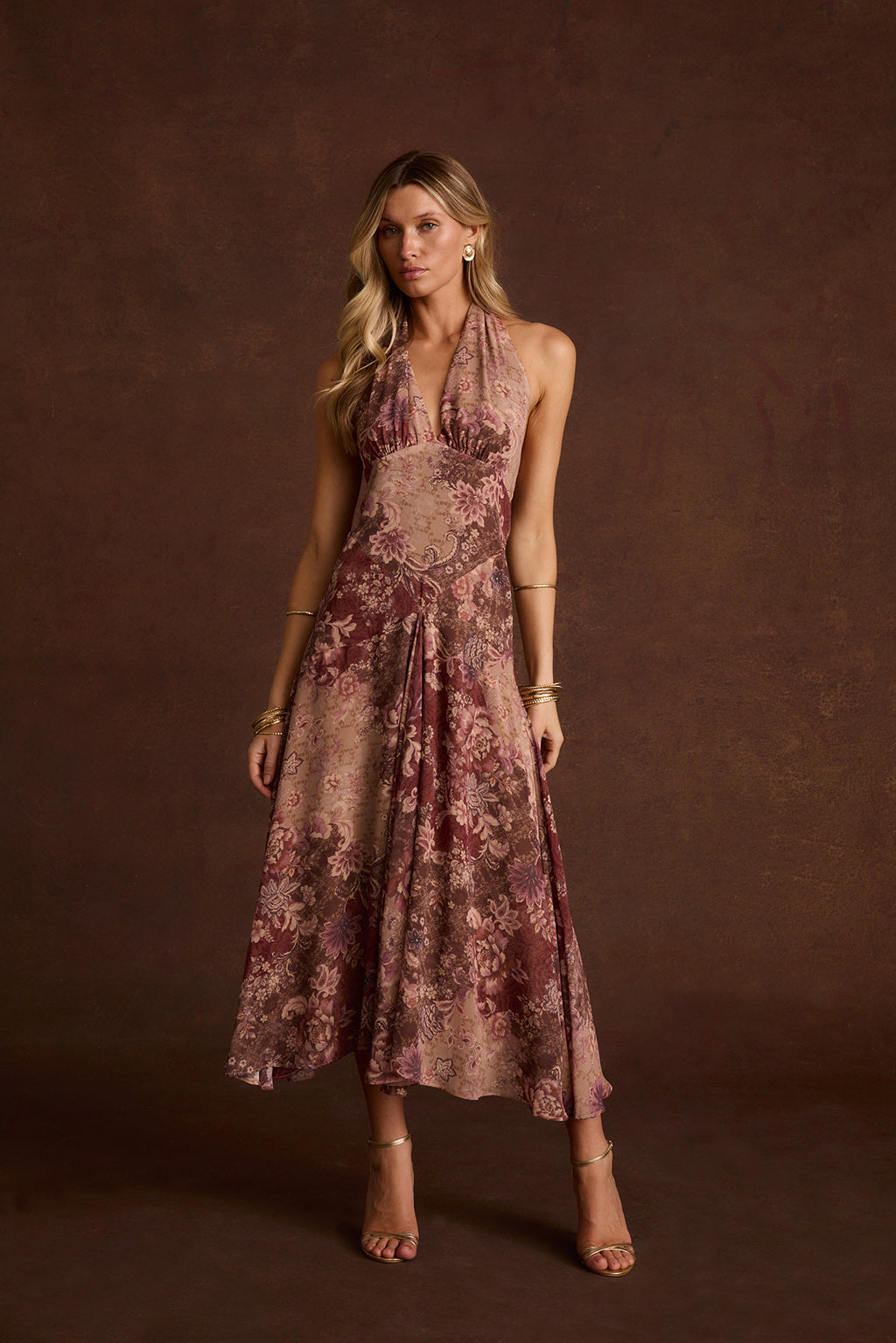 Darcy Berry Floral Chiffon Maxi Dress