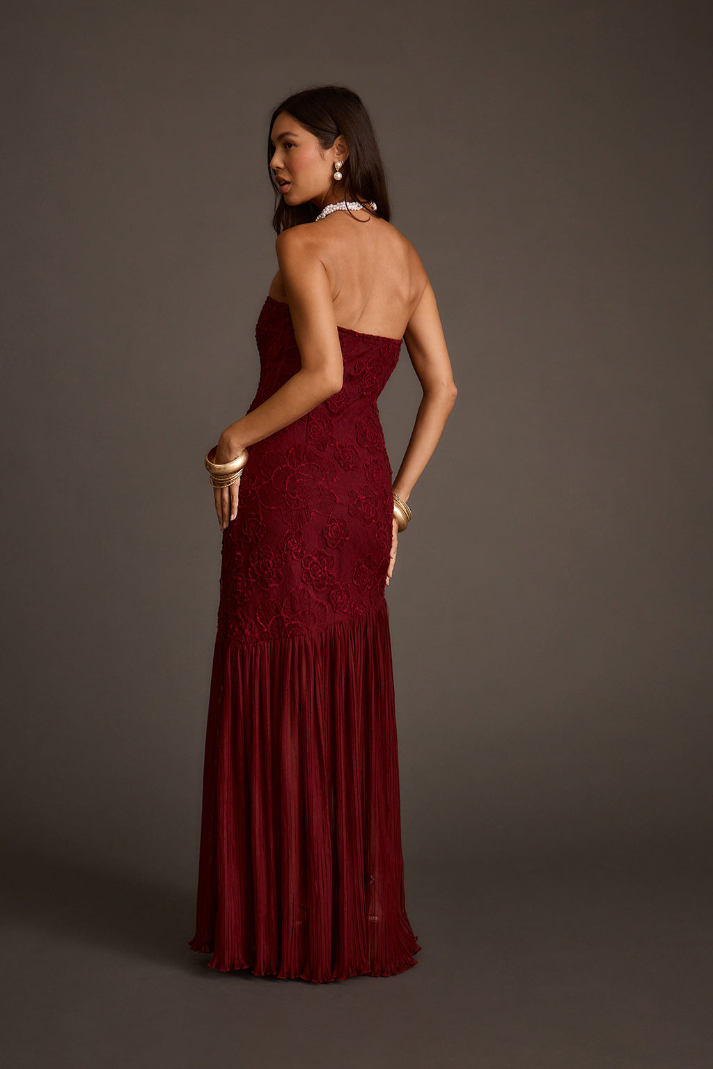 Daylight Mulberry Embroidered Maxi Dress