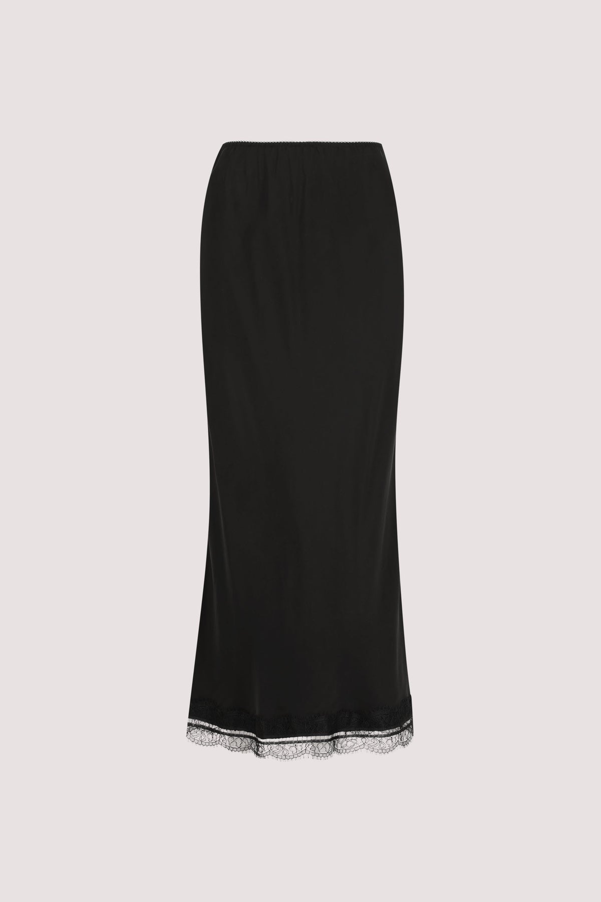 ANDREA BLACK CUPRO MIDI SKIRT