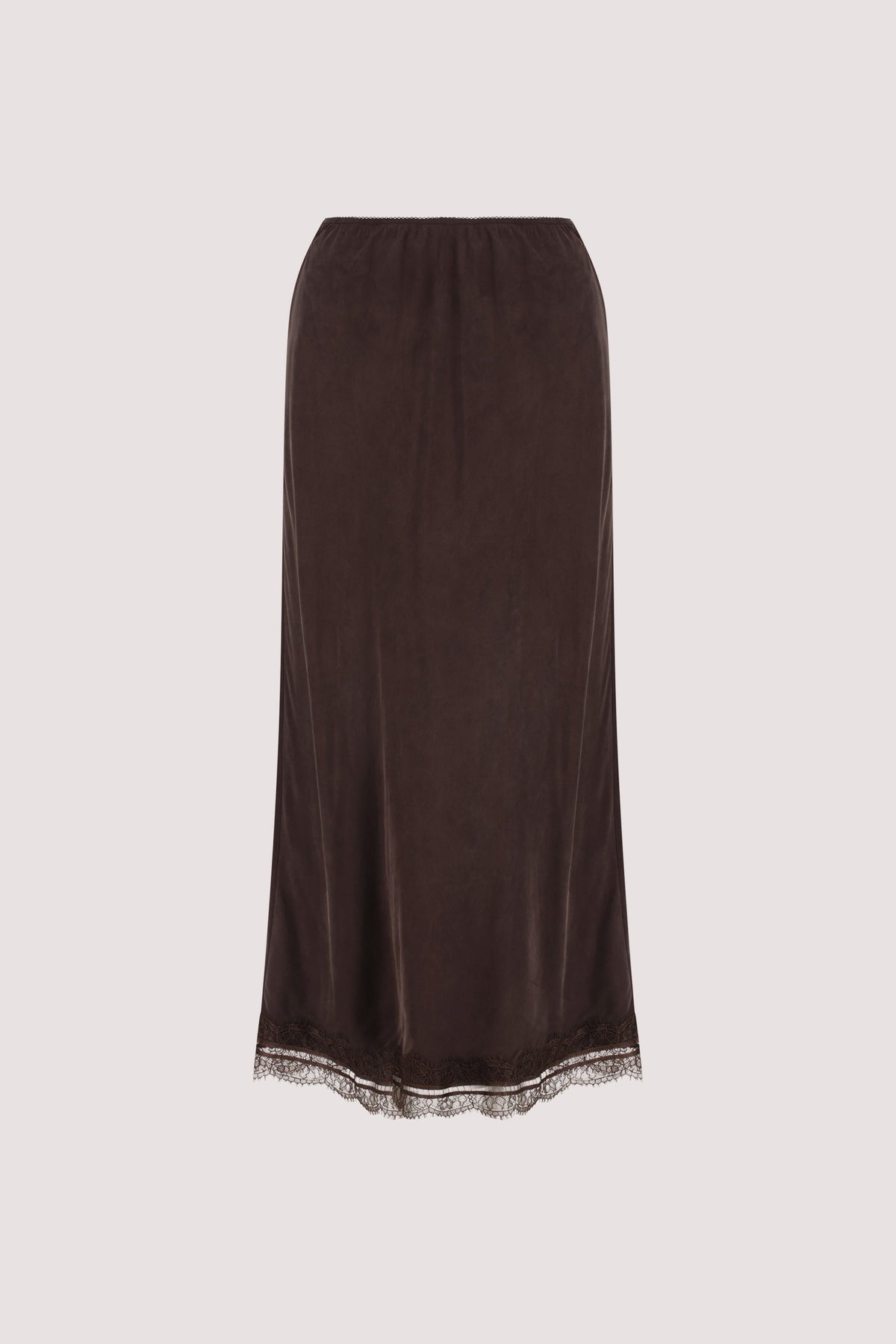 ANDREA PLUM CHOC CUPRO MIDI SKIRT