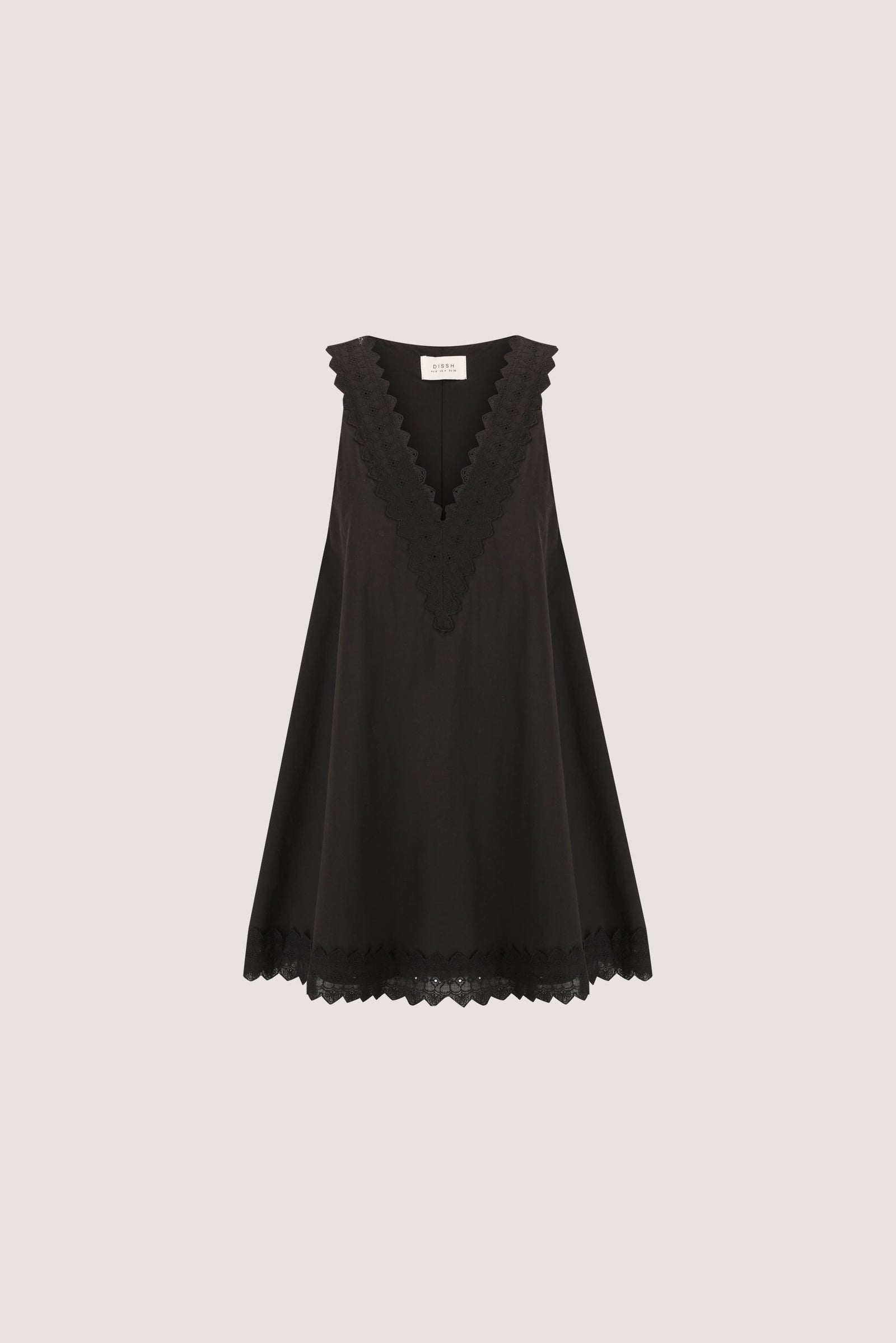 ANNABEL BLACK SLEEVELESS V NECK MINI DRESS
