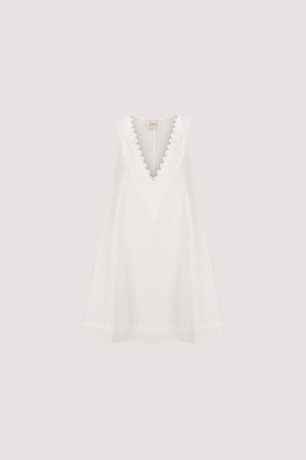 ANNABEL WHITE SLEEVELESS V NECK MINI DRESS