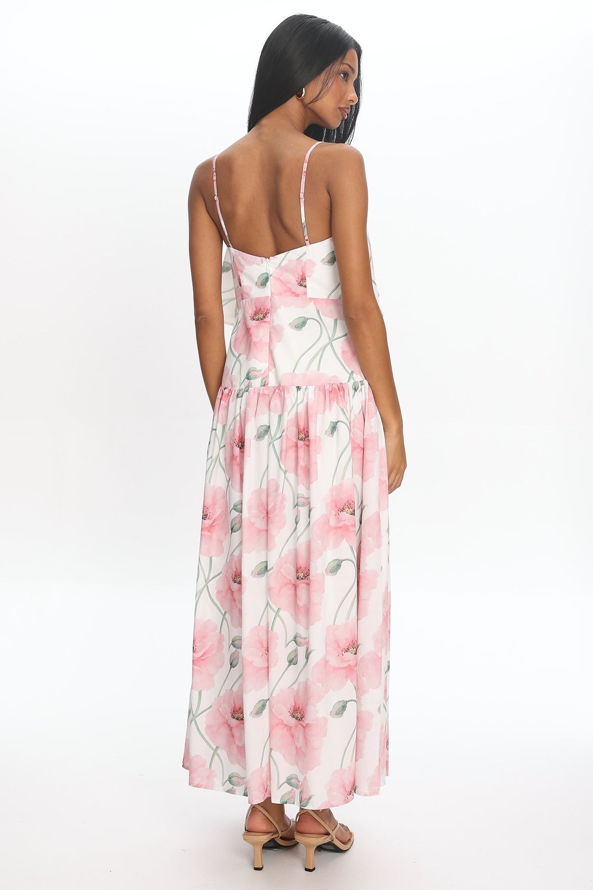 Poppy Fields Tiered Maxi Dress Pink