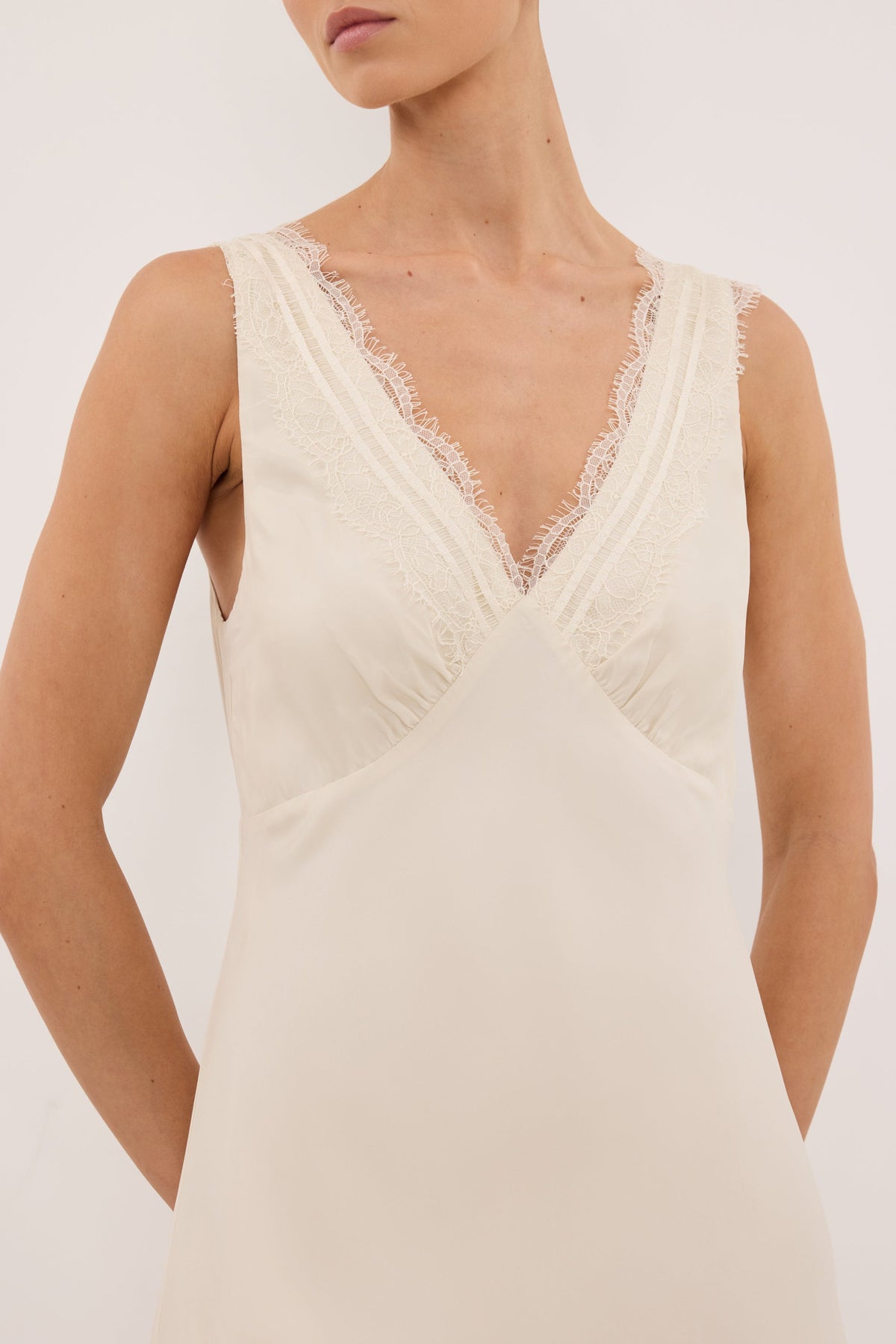 ANDREA SANDSTONE CUPRO MIDI DRESS