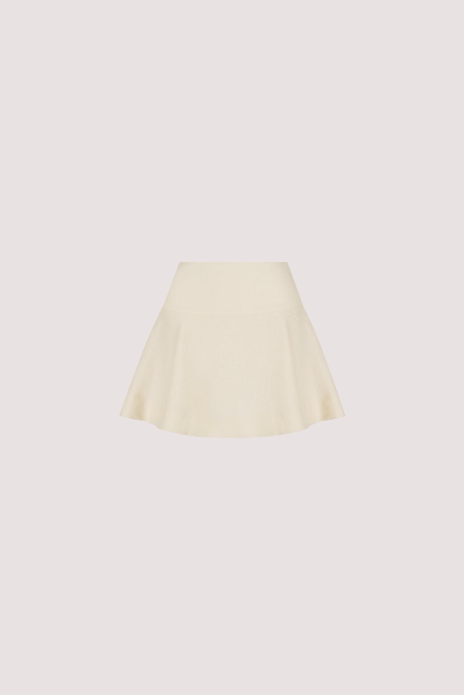 ALEA STRAW LINEN FLOUNCE MINI SKIRT