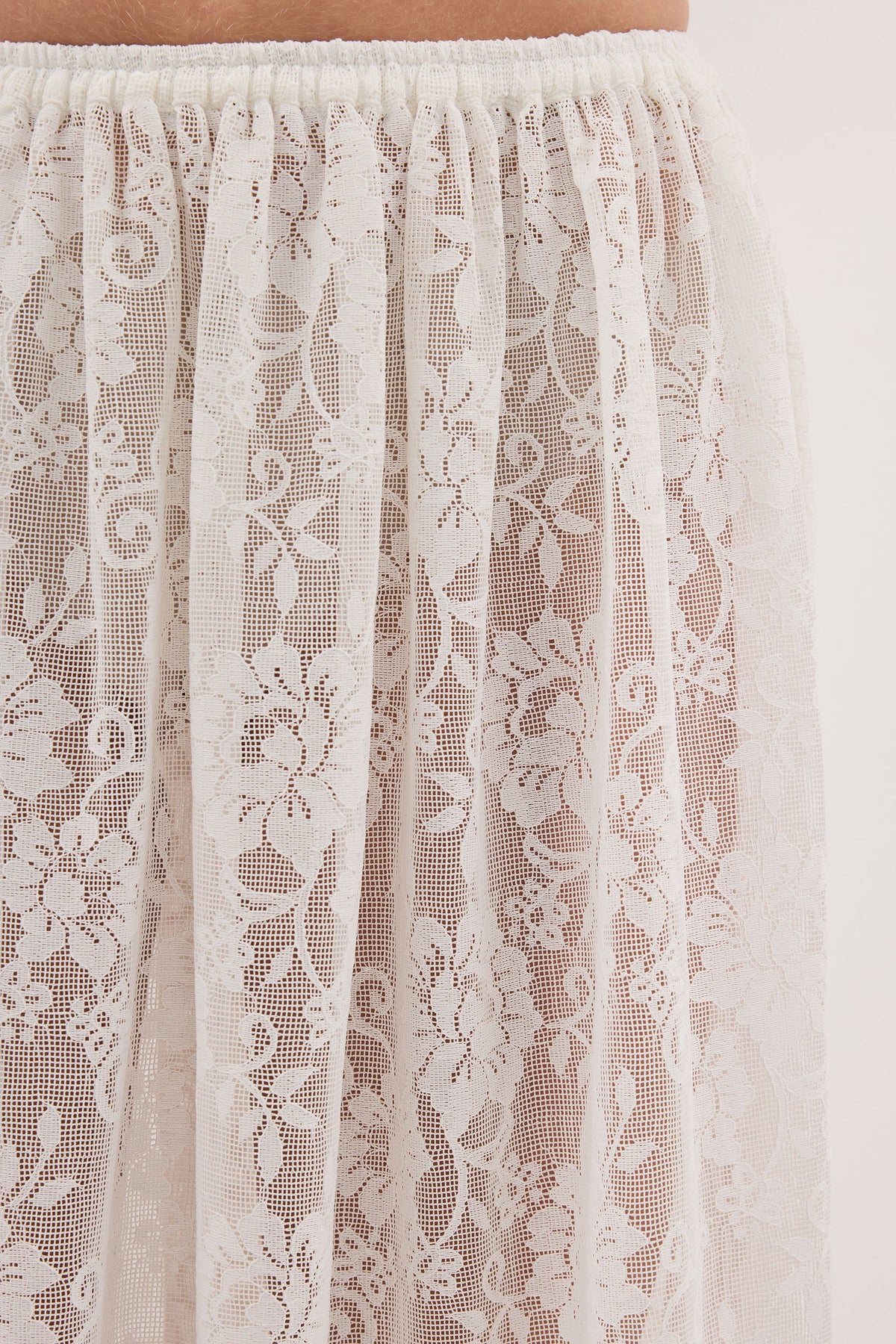 ANYA WHITE LACE MAXI SKIRT