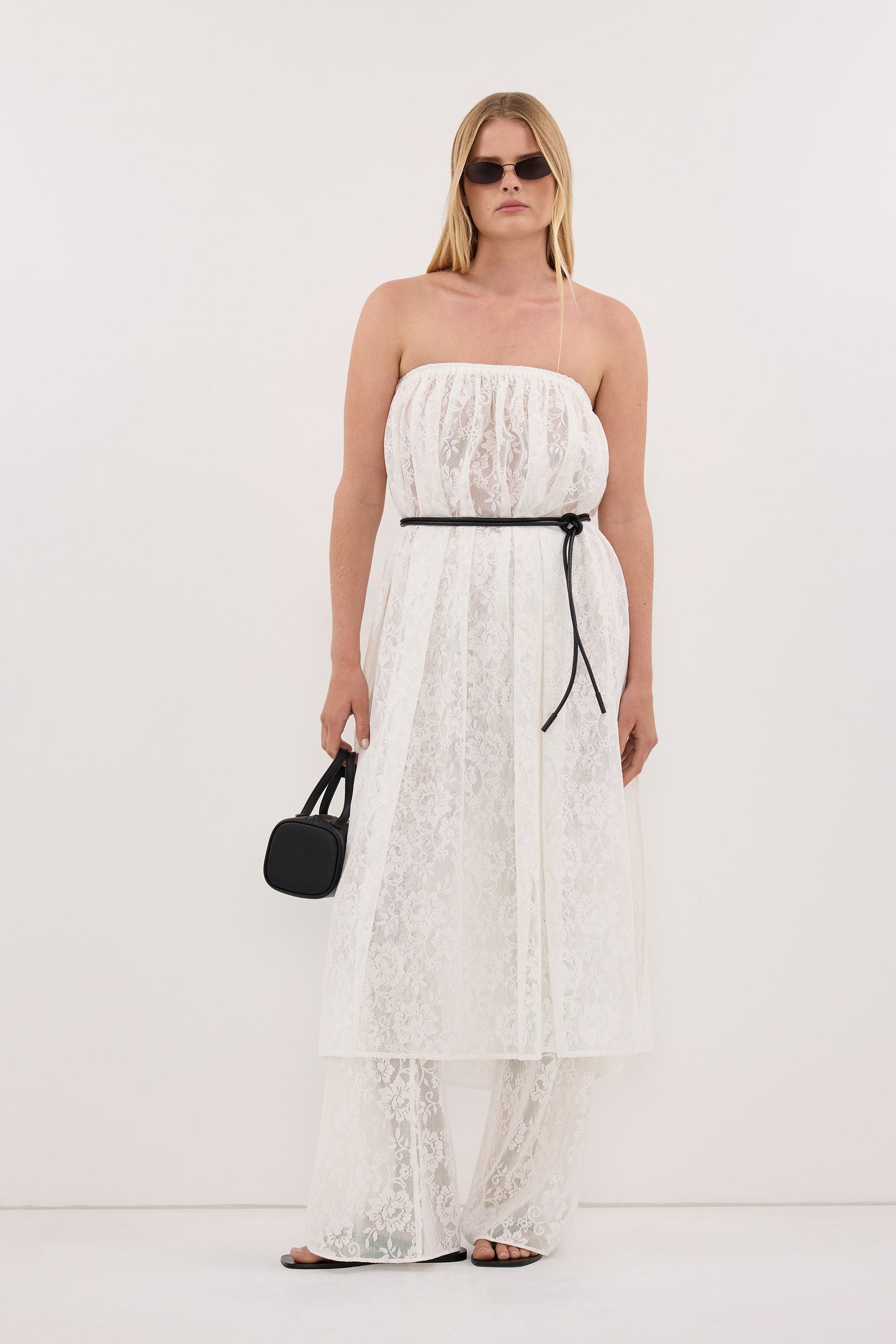 ANYA WHITE LACE MAXI SKIRT