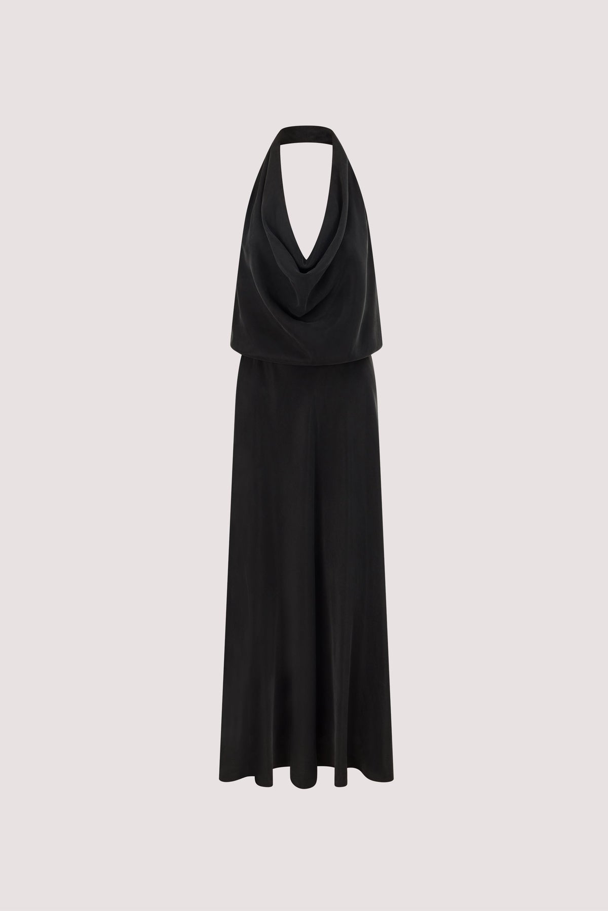 ADELE BLACK CUPRO MIDI DRESS