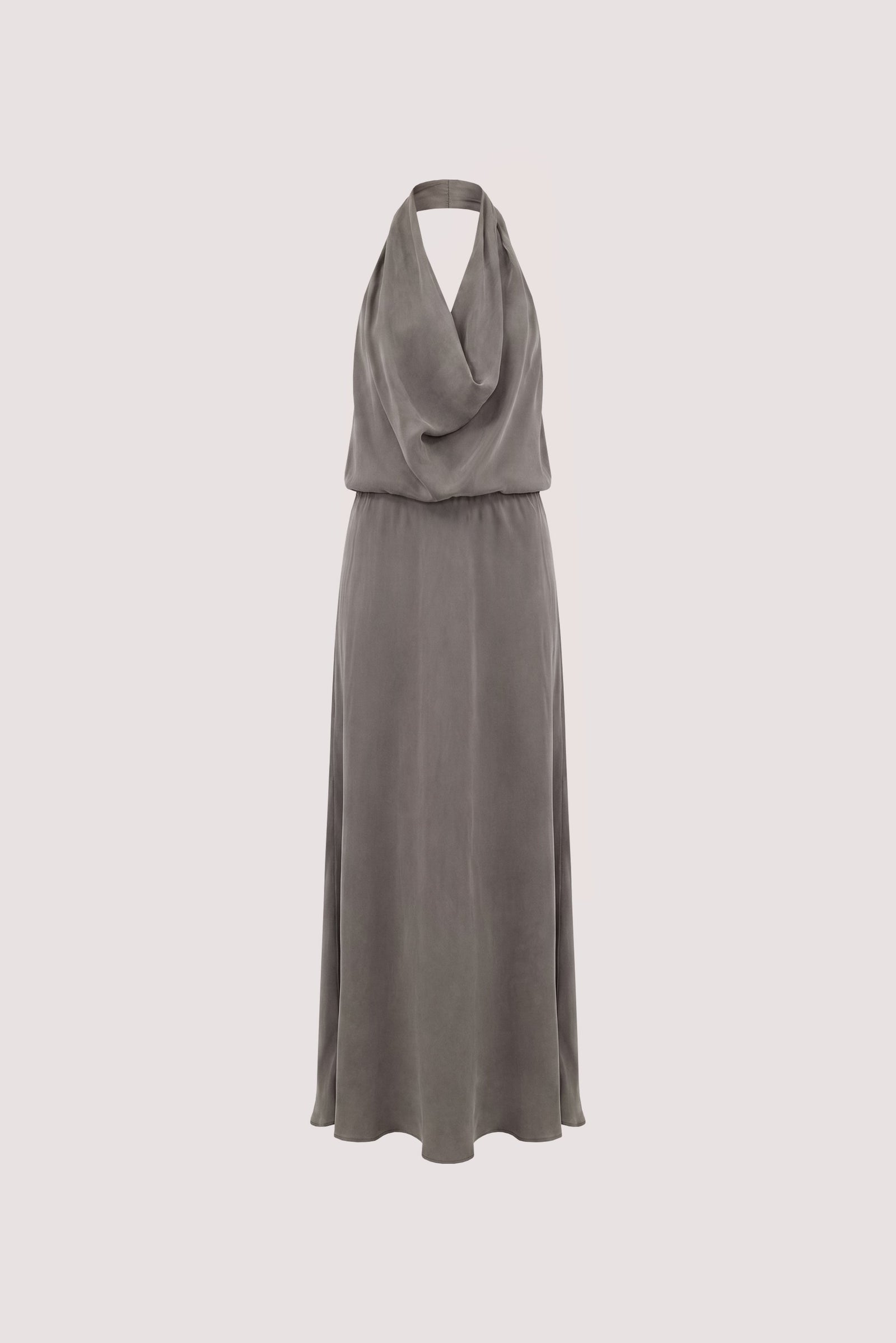 ADELE STEEL GREY CUPRO MIDI DRESS