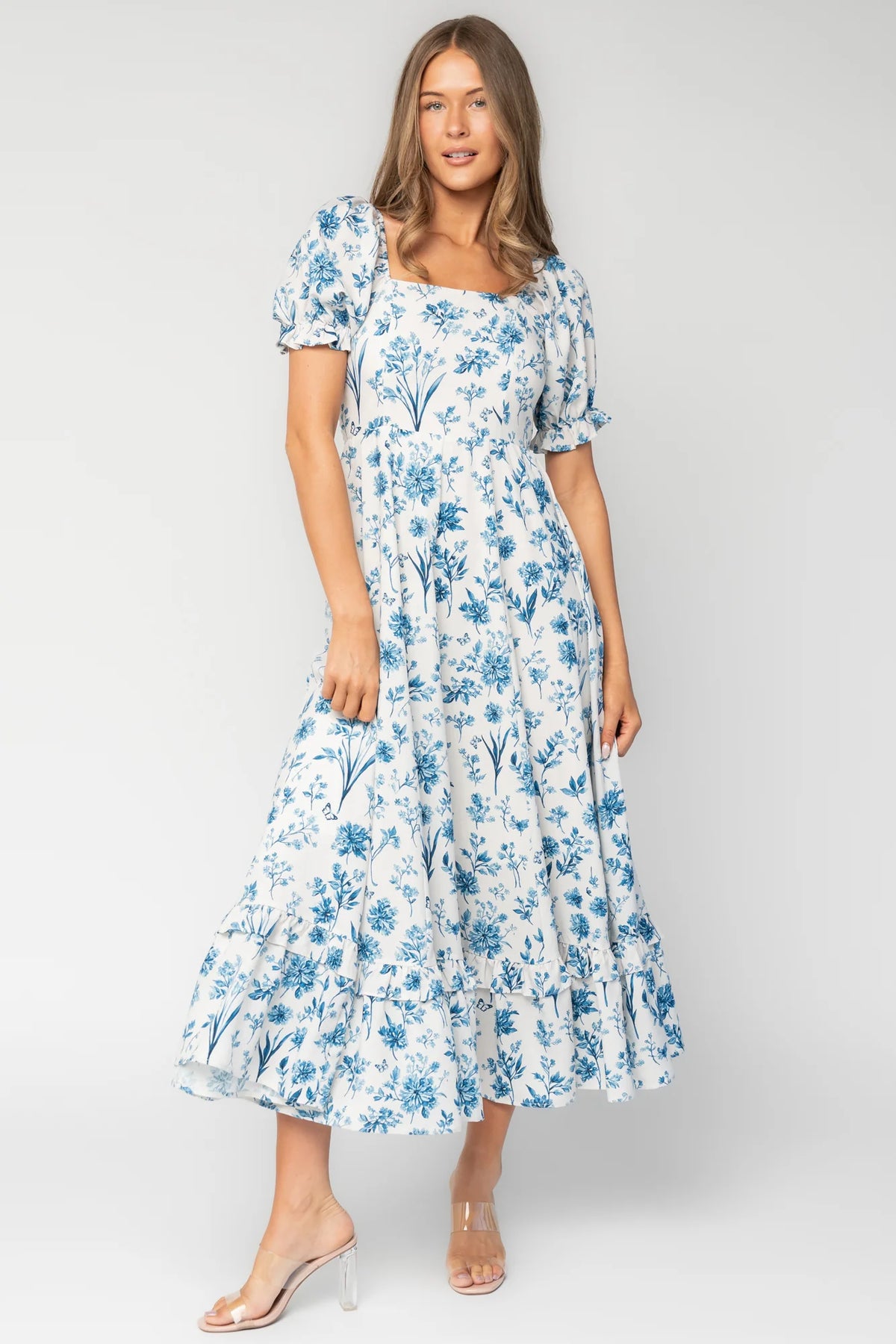 Addison Maxi Dress | Ivory + Blue