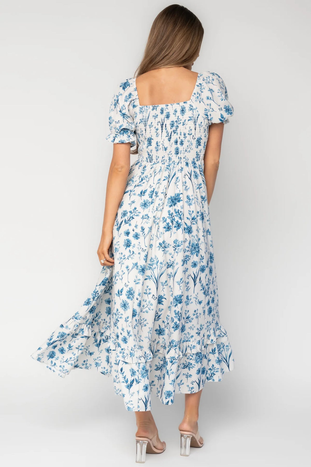 Addison Maxi Dress | Ivory + Blue