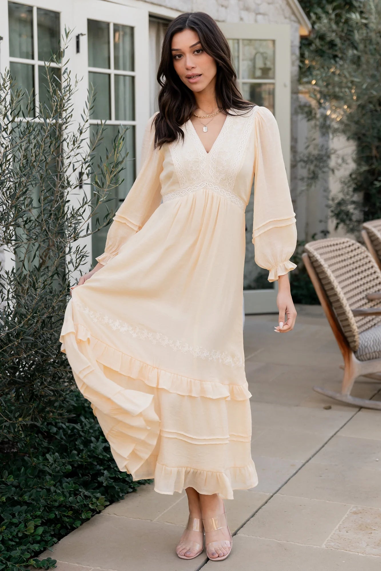 Amberlee Embroidered Dress | Cream