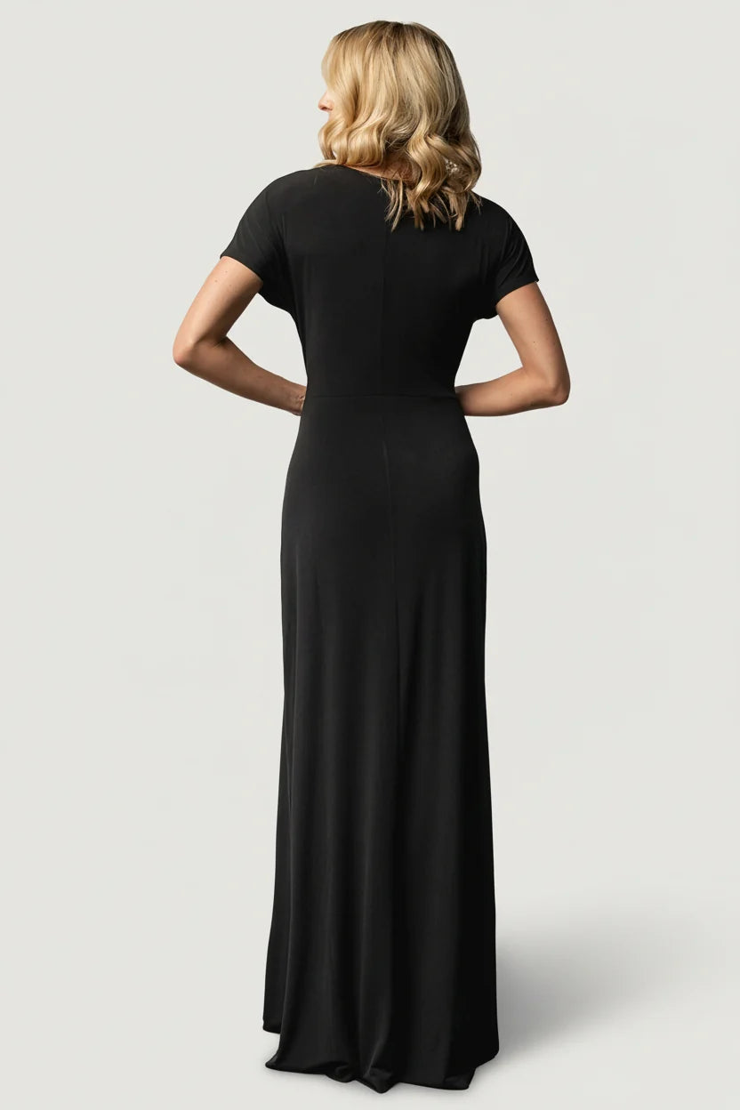 Annaeli Cross Front Maxi Dress | Black