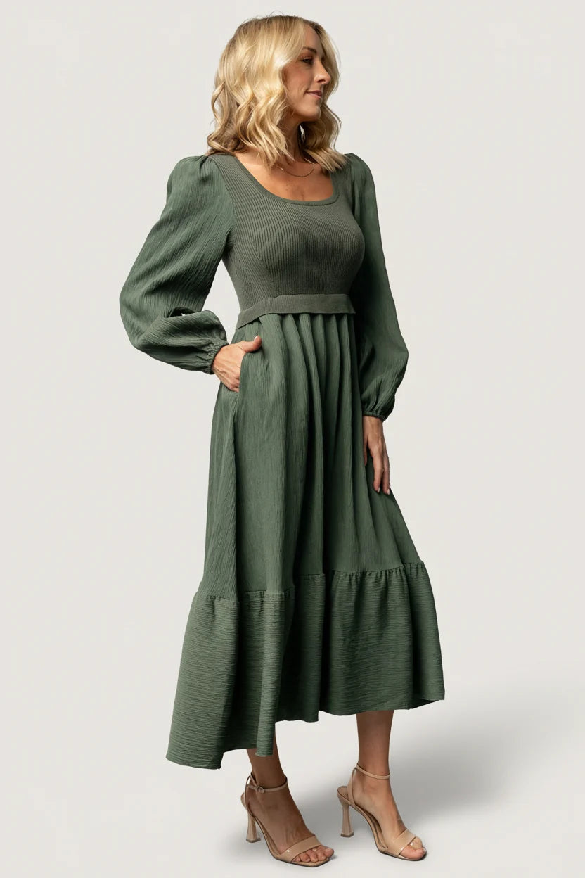 Alva Sweater Dress | Dusty Green