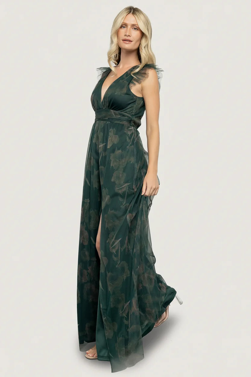 Adelyn Maxi Dress | Green Floral