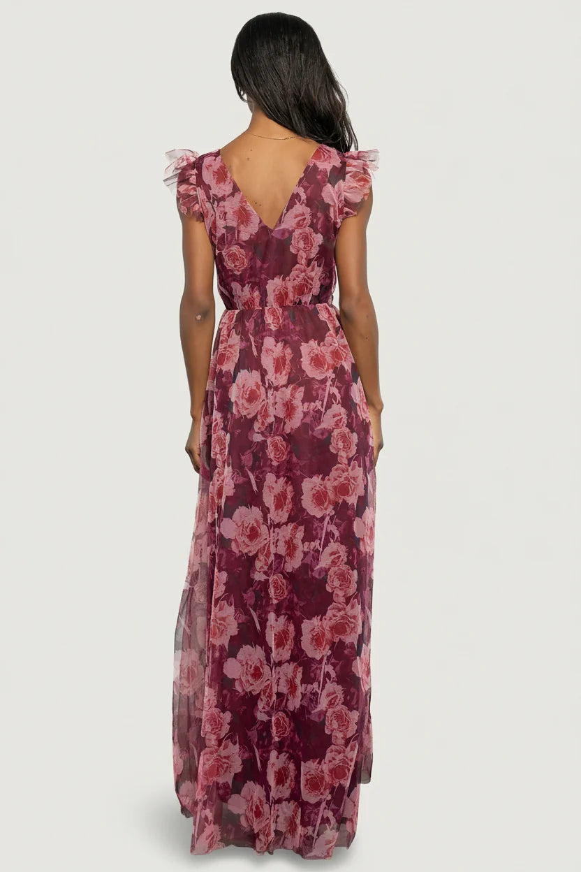 Adelyn Maxi Dress | Wine Floral