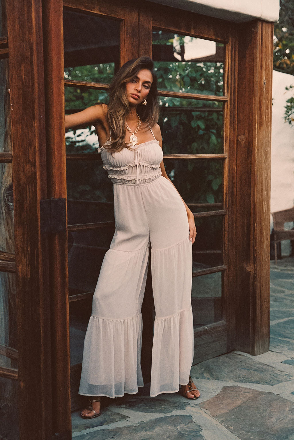 Dahlia Blush Chiffon Jumpsuit