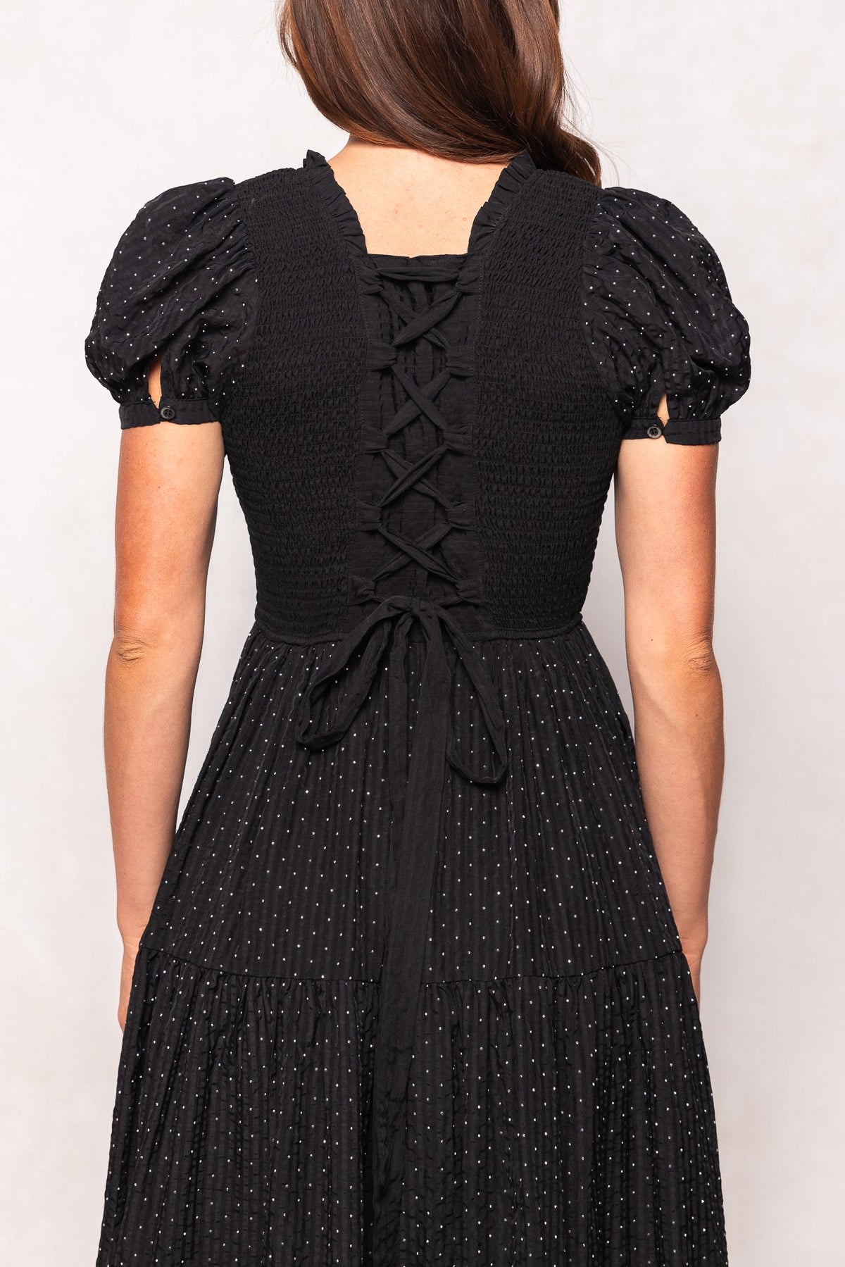 Darby Dress in Black Diamonte