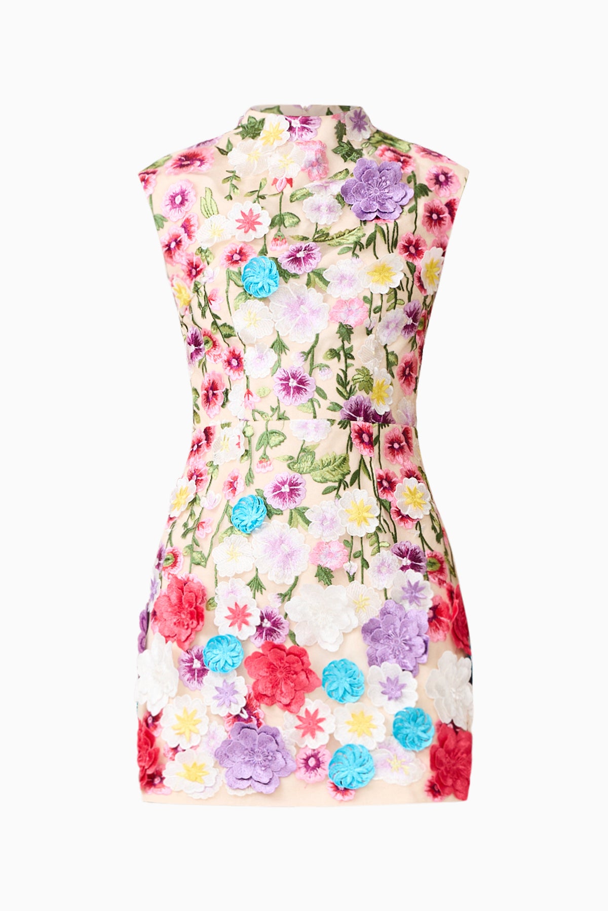 Rosette Sleeveless Mini Dress in Multi Floral