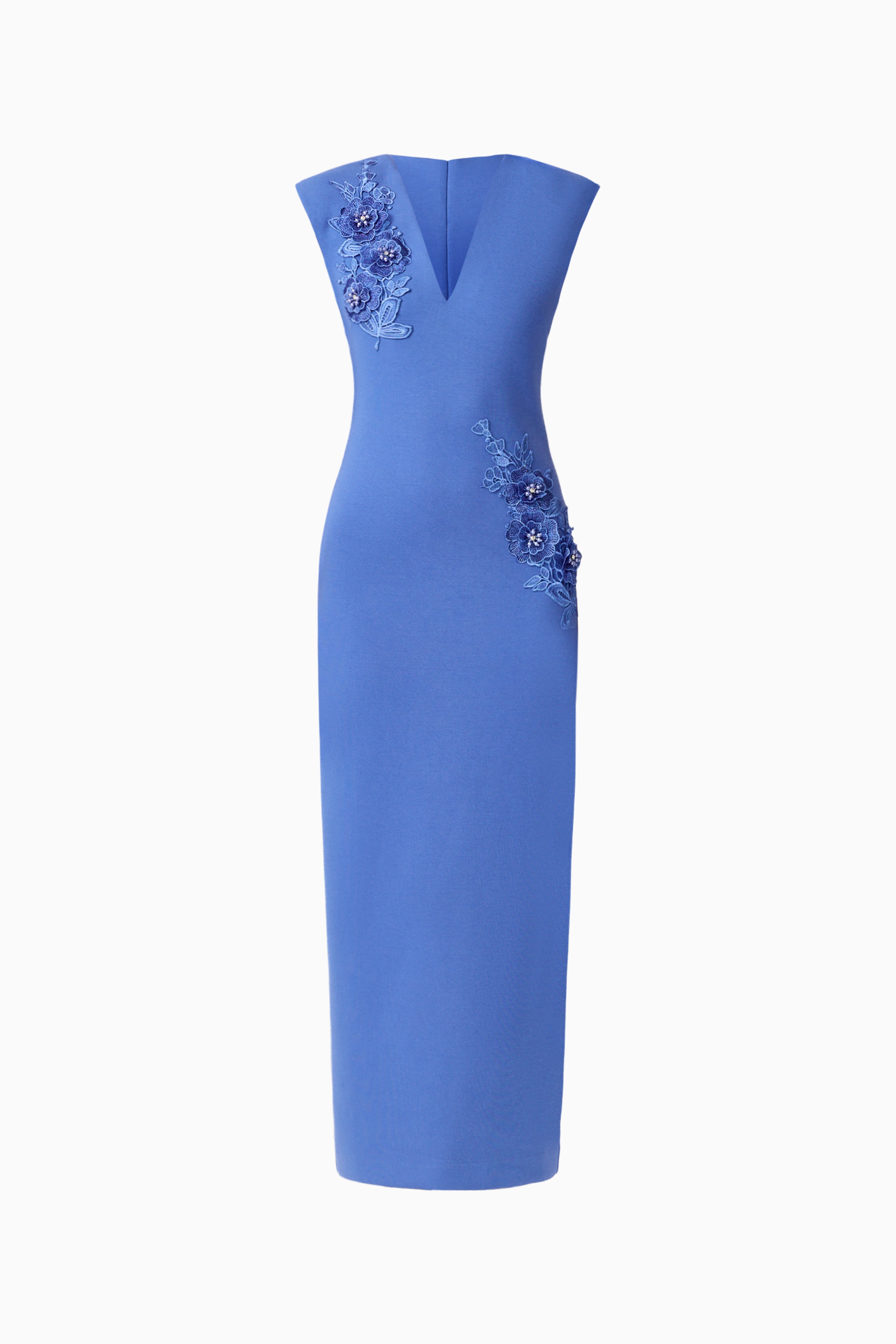 Talitha Column Maxi Dress in Cornflower Blue