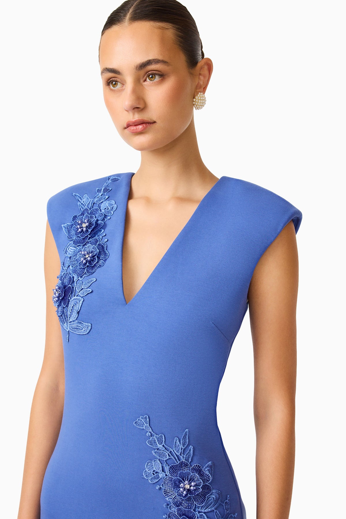 Talitha Column Maxi Dress in Cornflower Blue