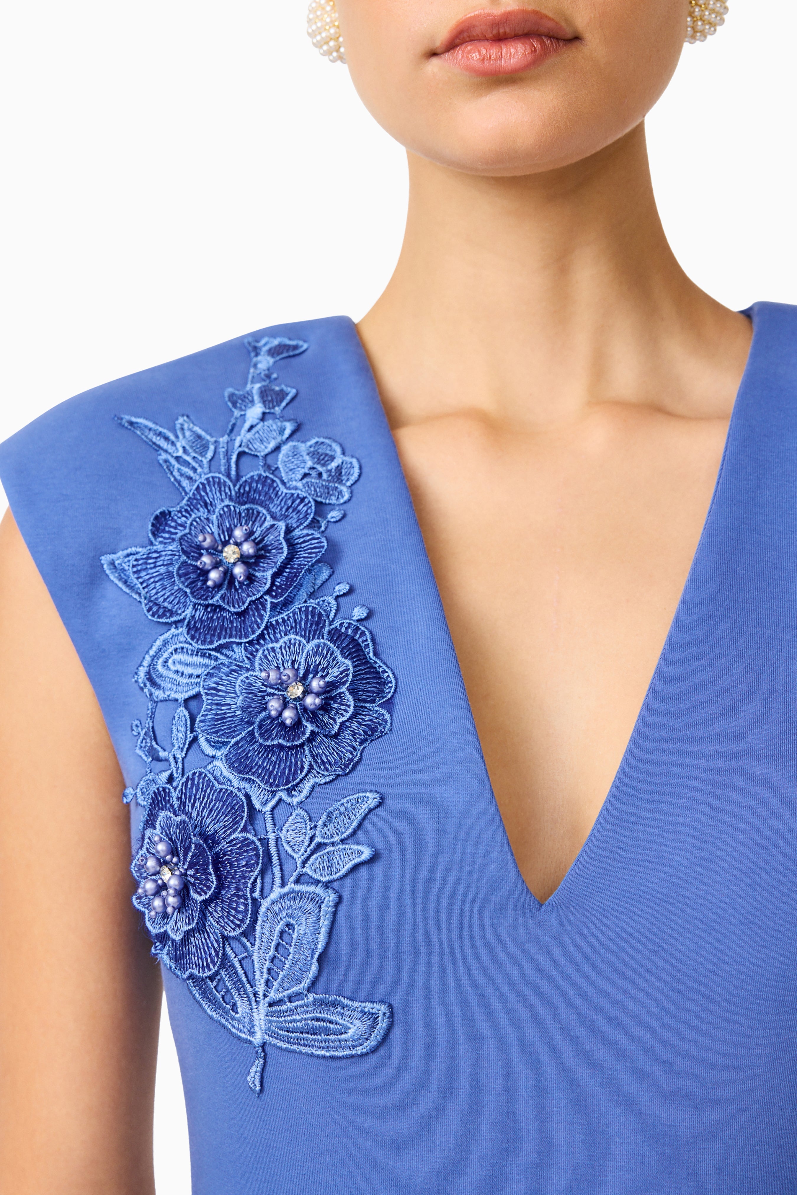 Talitha Column Maxi Dress in Cornflower Blue