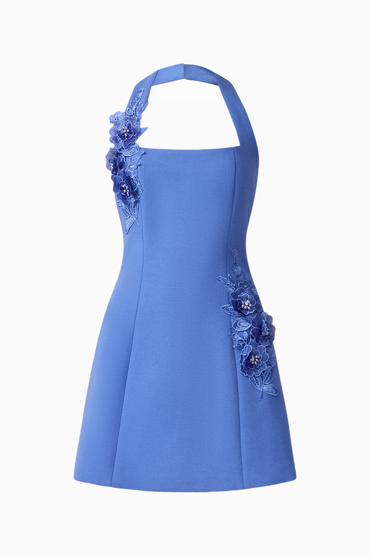 Talitha Halter Mini Dress in Cornflower Blue
