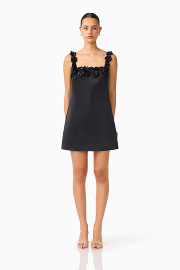 Lucetta Shift Mini Dress in Black